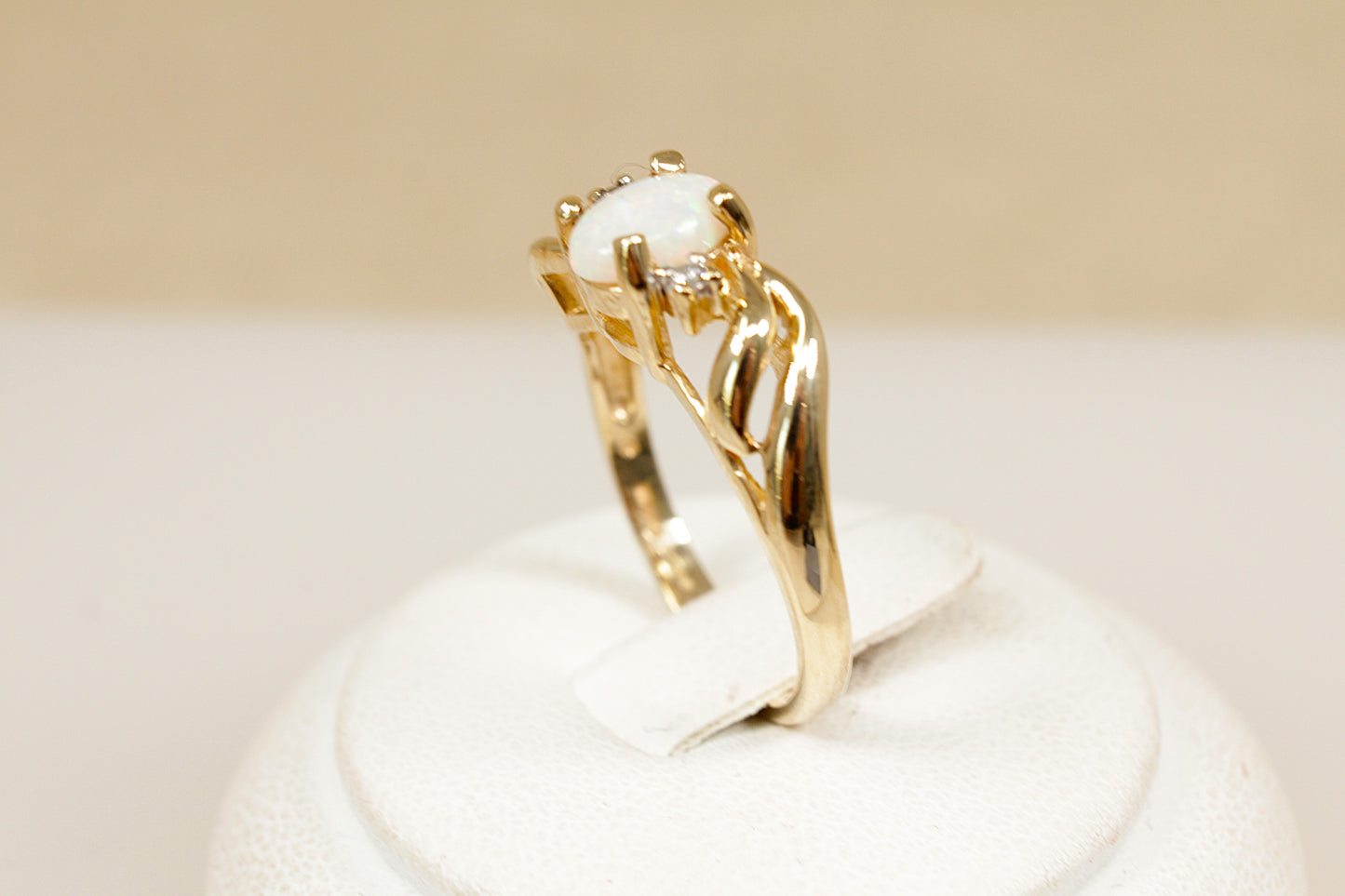 9ct Gold Opal and Diamond Ring