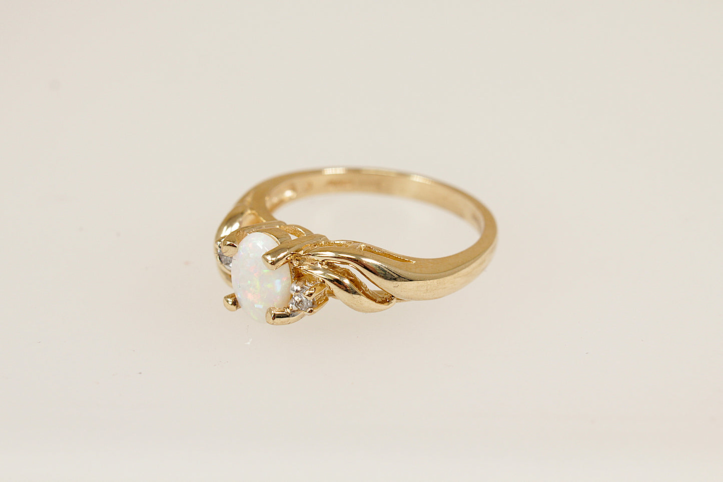 9ct Gold Opal and Diamond Ring