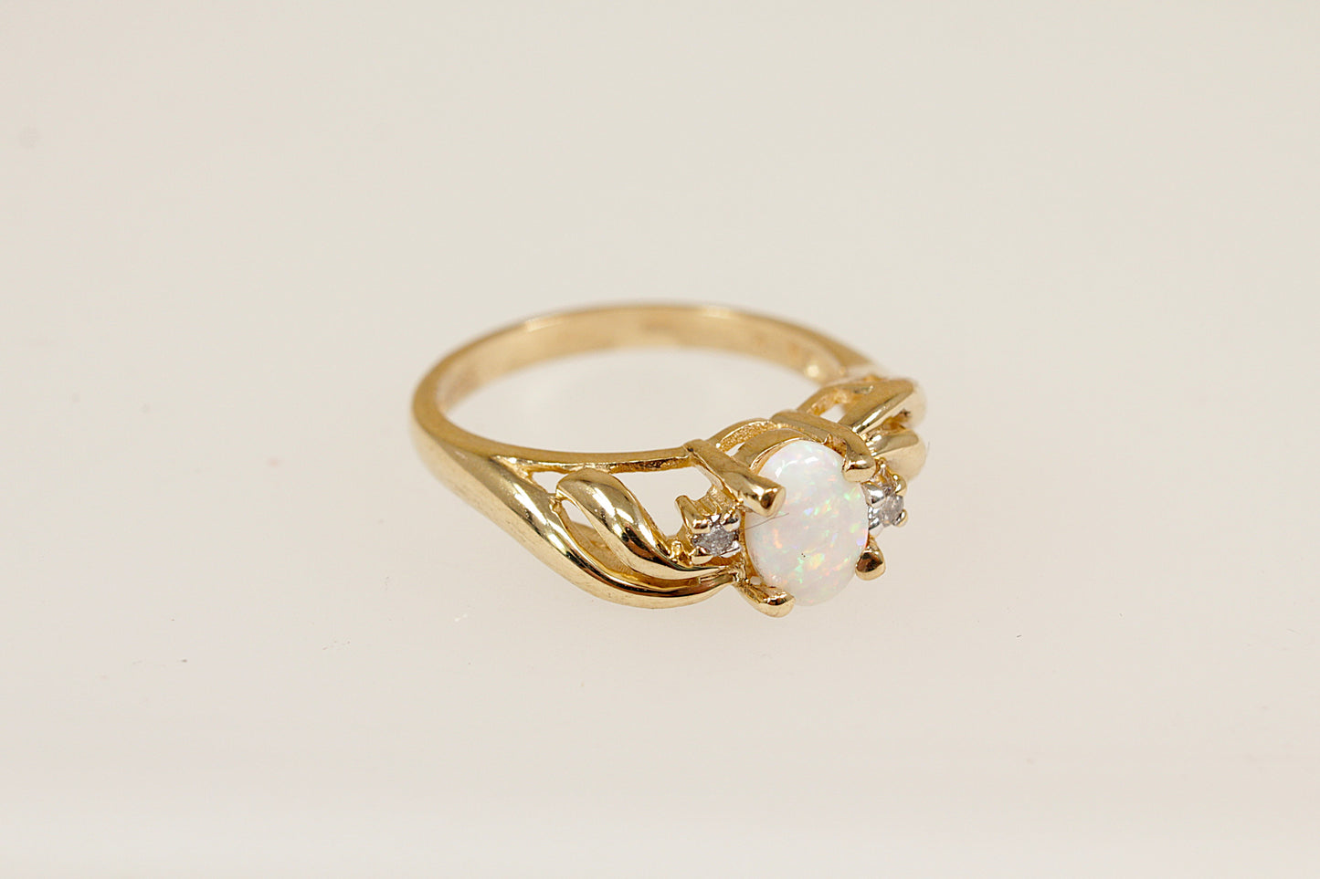 9ct Gold Opal and Diamond Ring