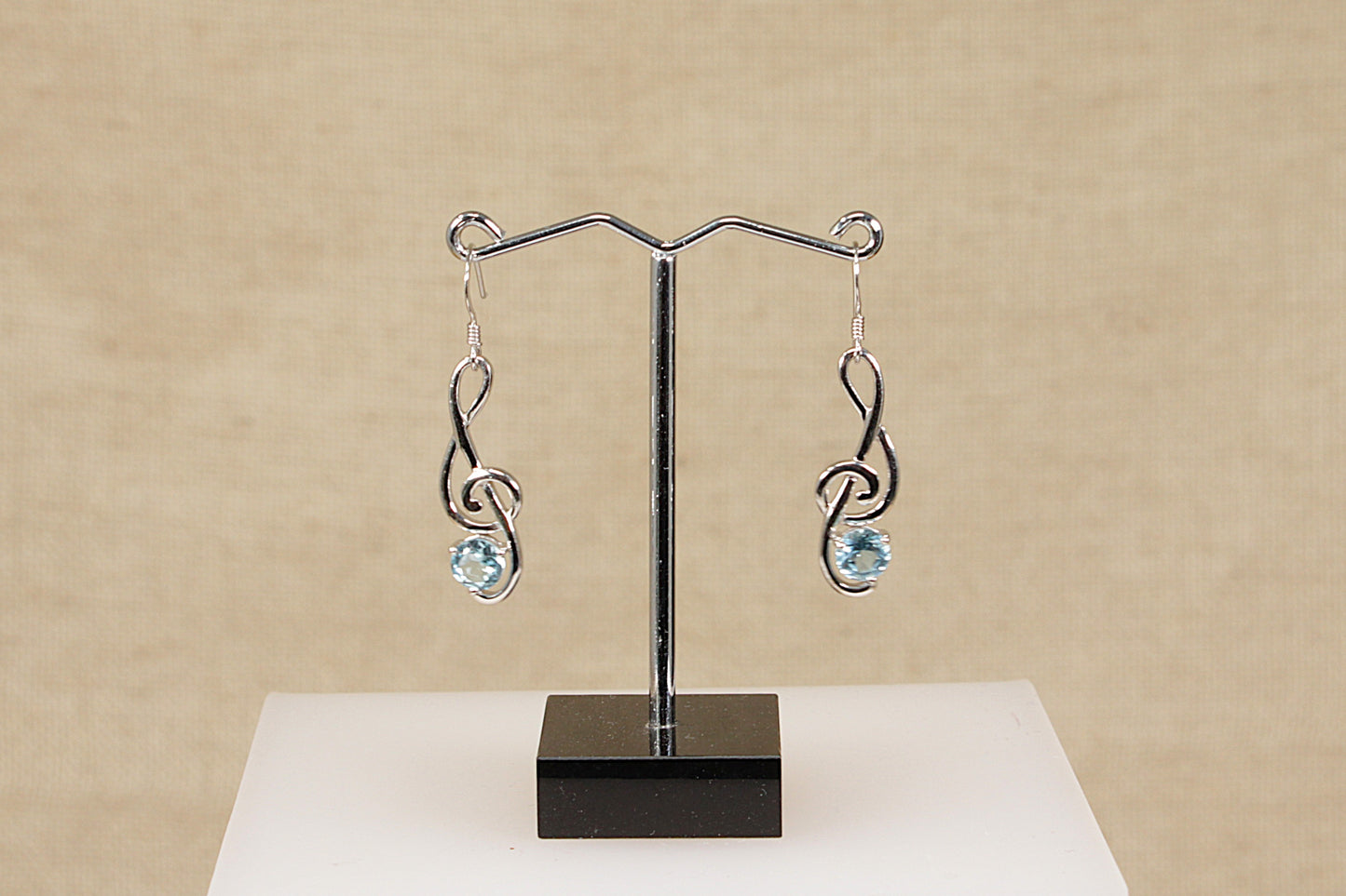 Silver Topaz Drop Earrings