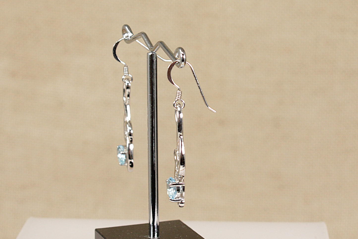 Silver Topaz Drop Earrings