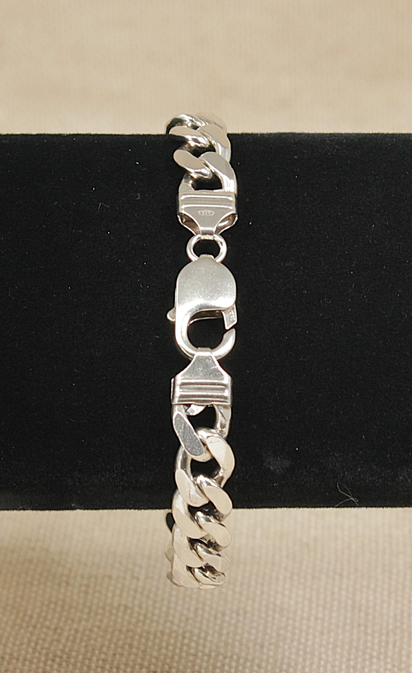 Silver Flat Curb Link Bracelet - 7 ½ inches