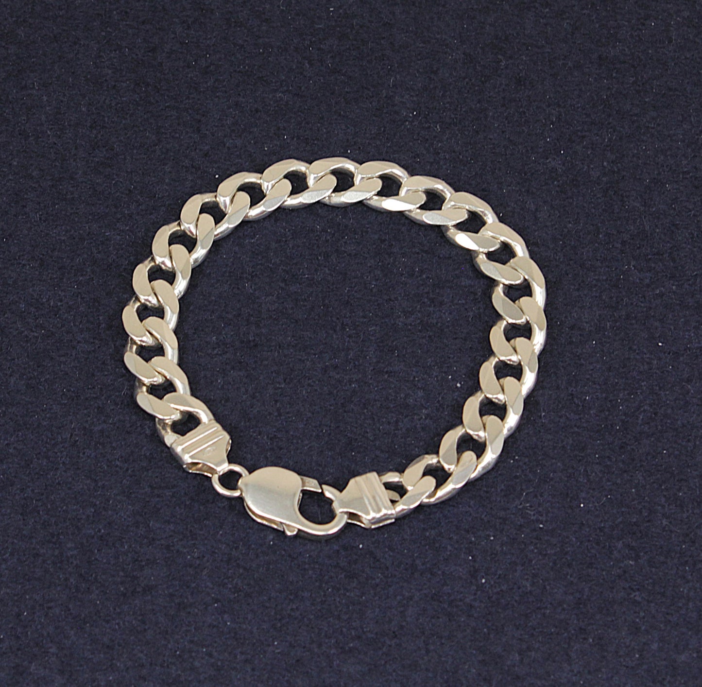 Silver Flat Curb Link Bracelet - 7 ½ inches