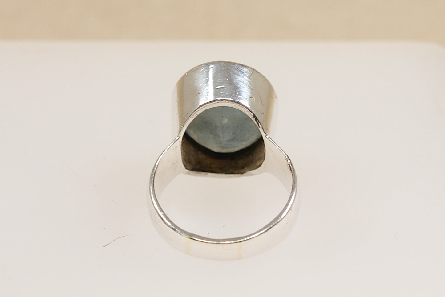 Silver Blue Quartz Statement Ring
