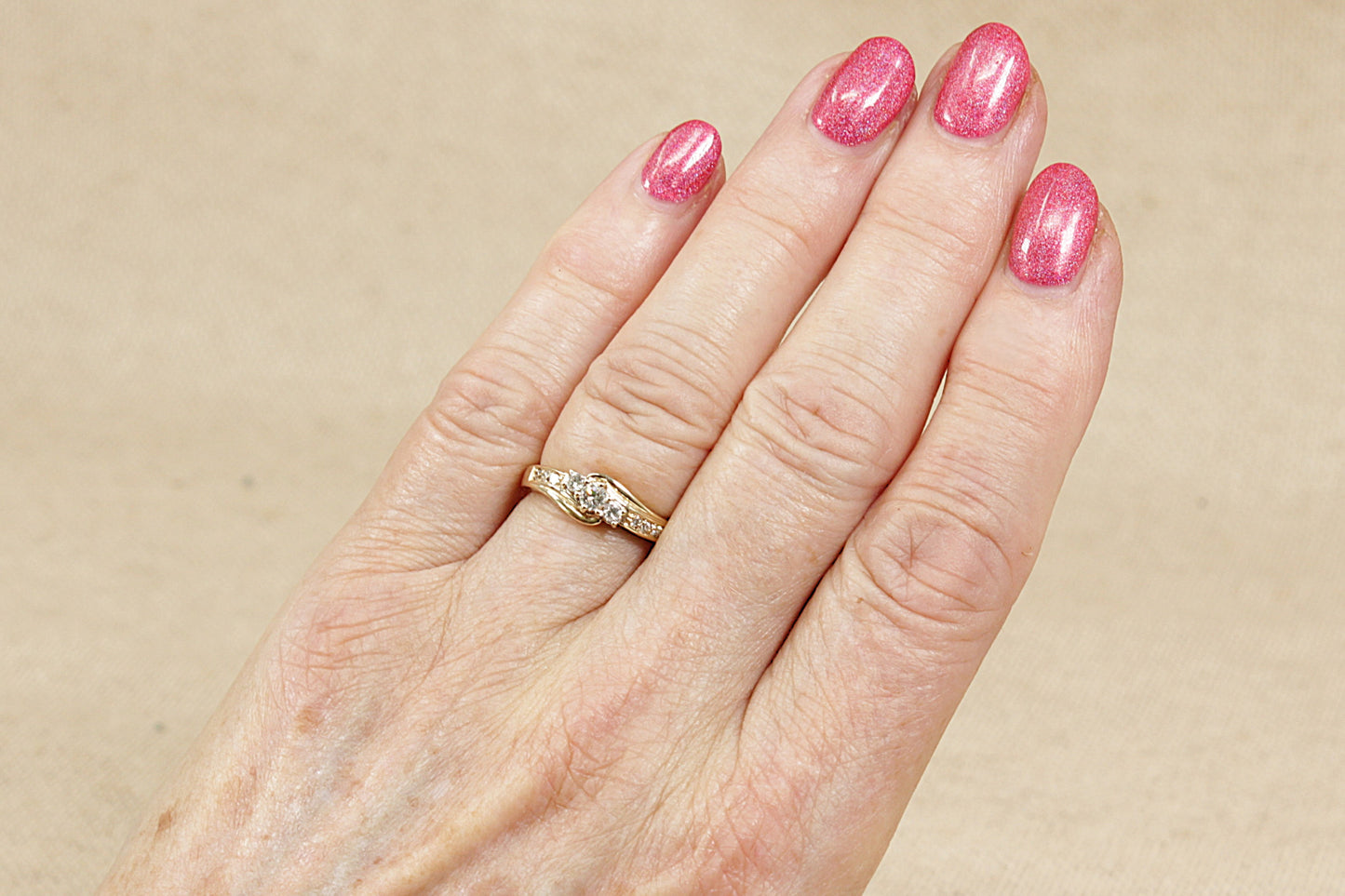 9ct Gold Diamond Trilogy Twist Ring