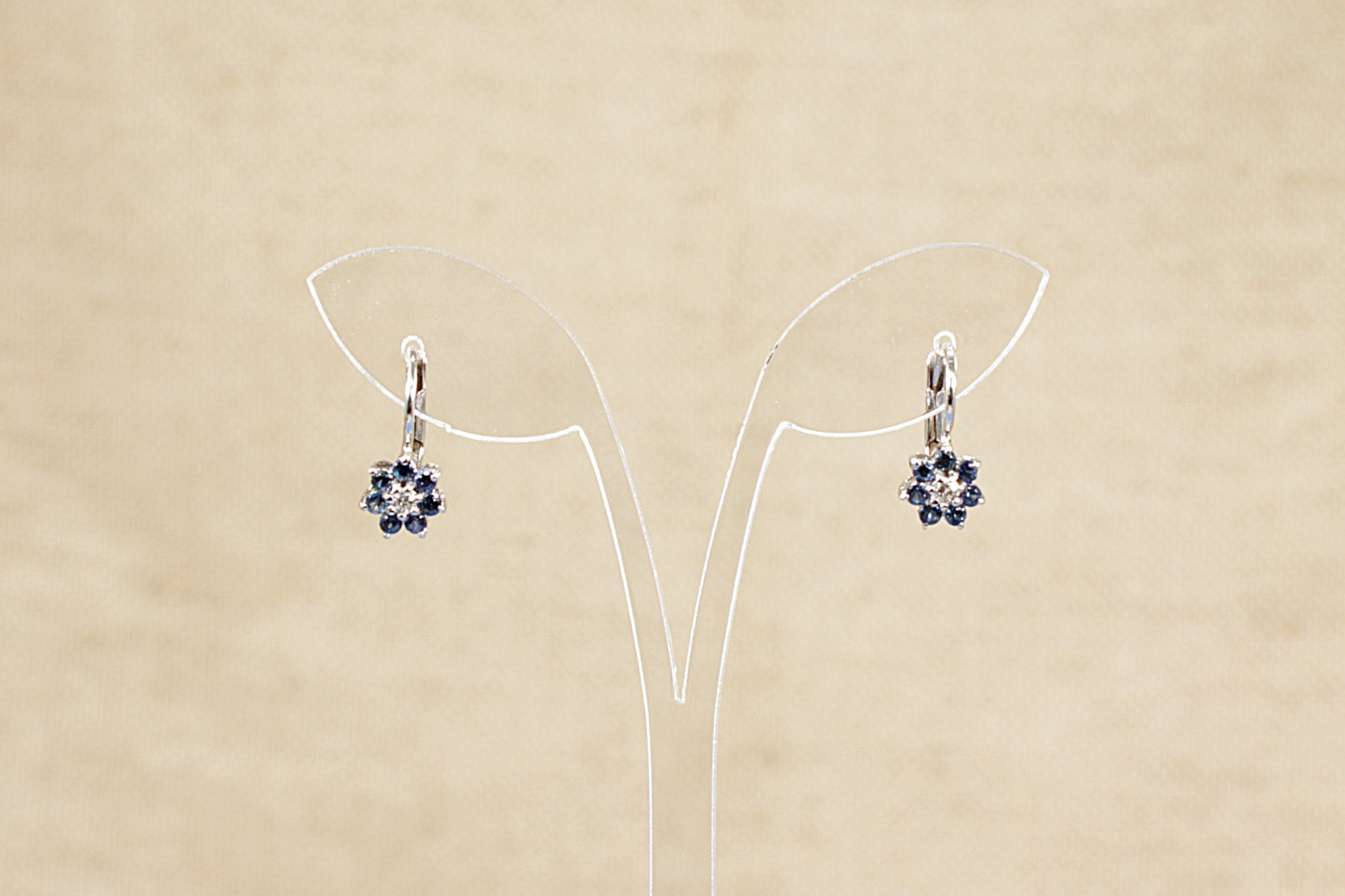 18ct White Gold Sapphire and Diamond Earrings