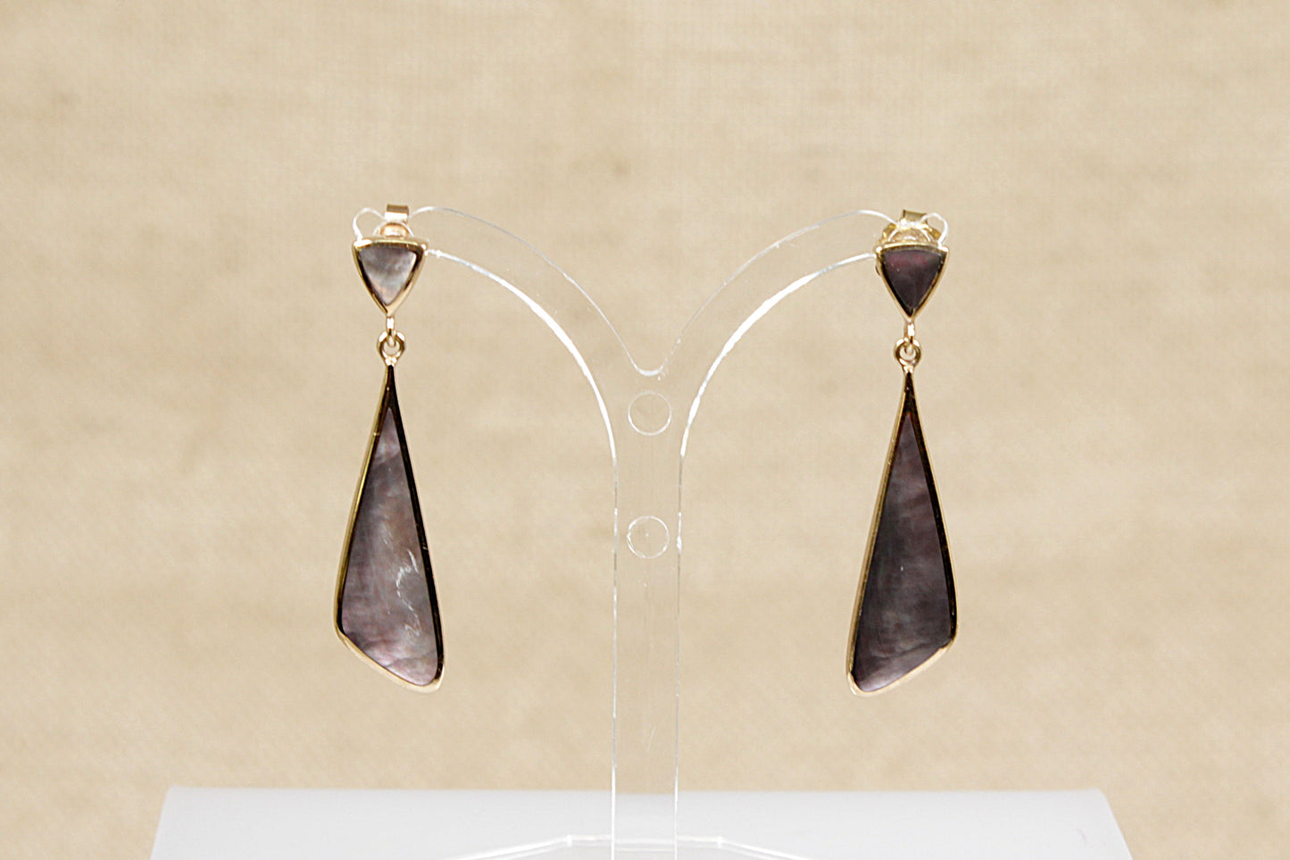 9ct Gold Abelone Dropper Earrings