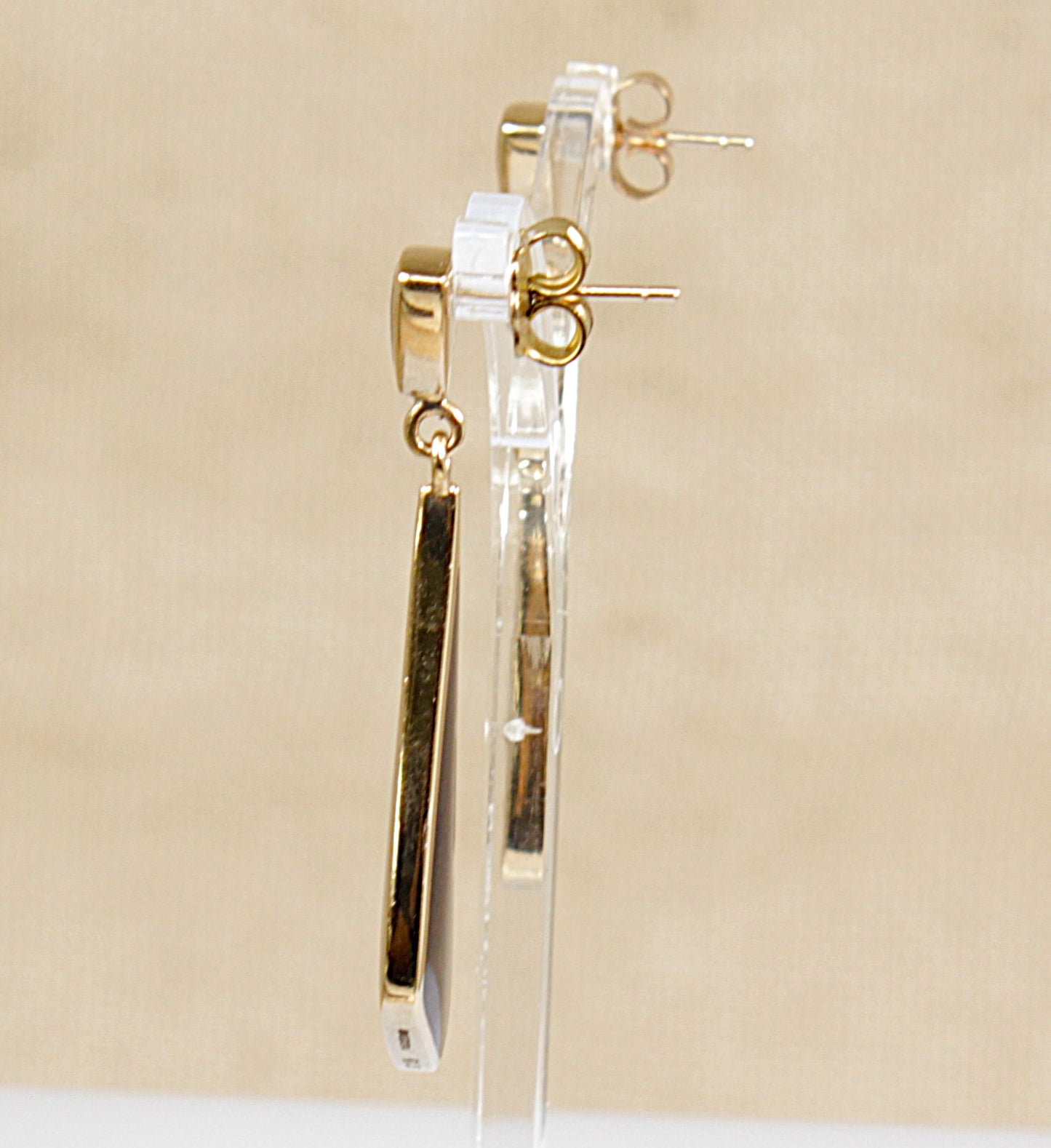 9ct Gold Abelone Dropper Earrings