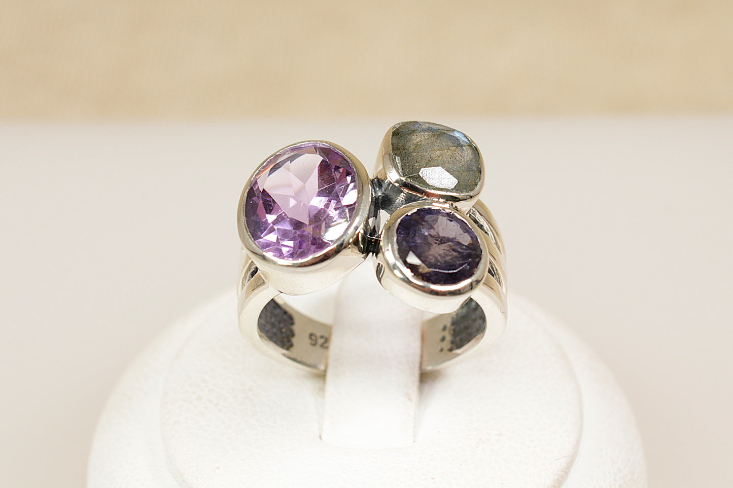 Silver Multi Gemstone ‘Studio’ Statement Ring