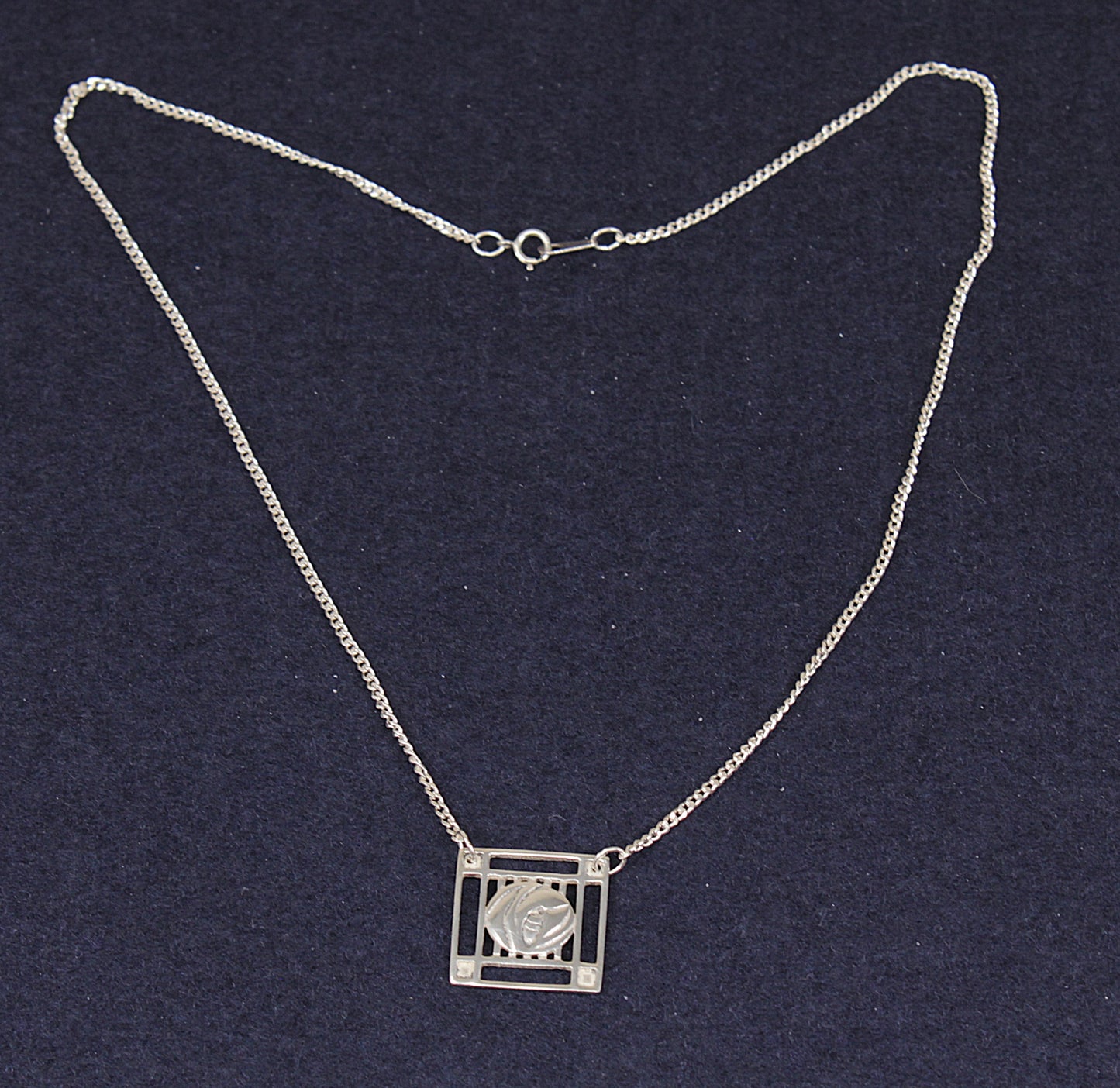 Stylish Sterling Silver Art Nouveau Style Pendant Necklace – Rennie Mackintosh Inspired
