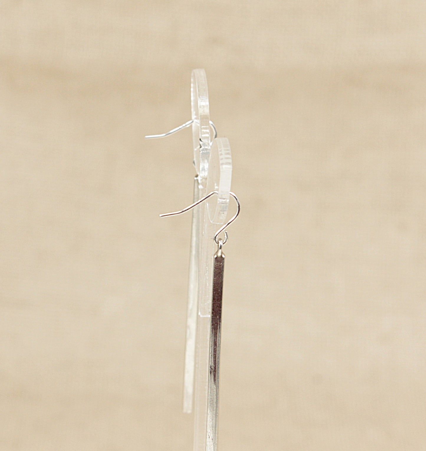 Sleek Silver Drop Earrings