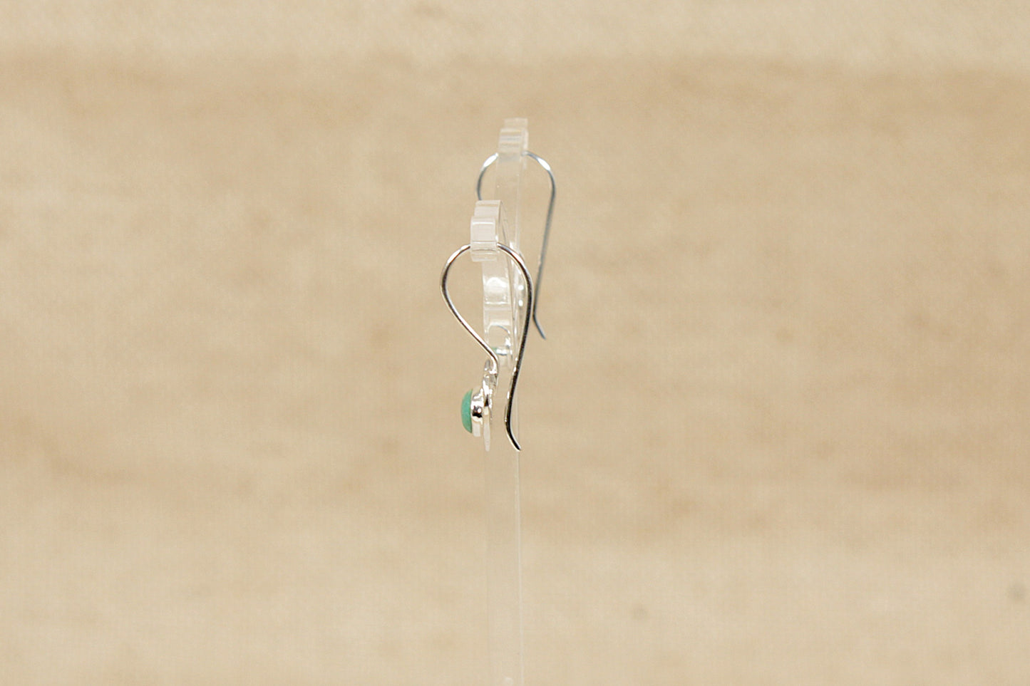 Silver Turquoise Heart Drop Earrings