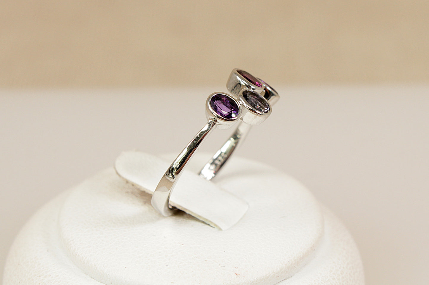 9ct White Gold Multi Gemstone Ring