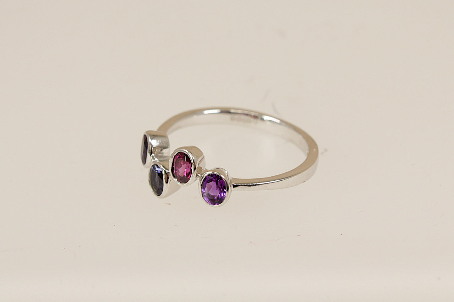 9ct White Gold Multi Gemstone Ring