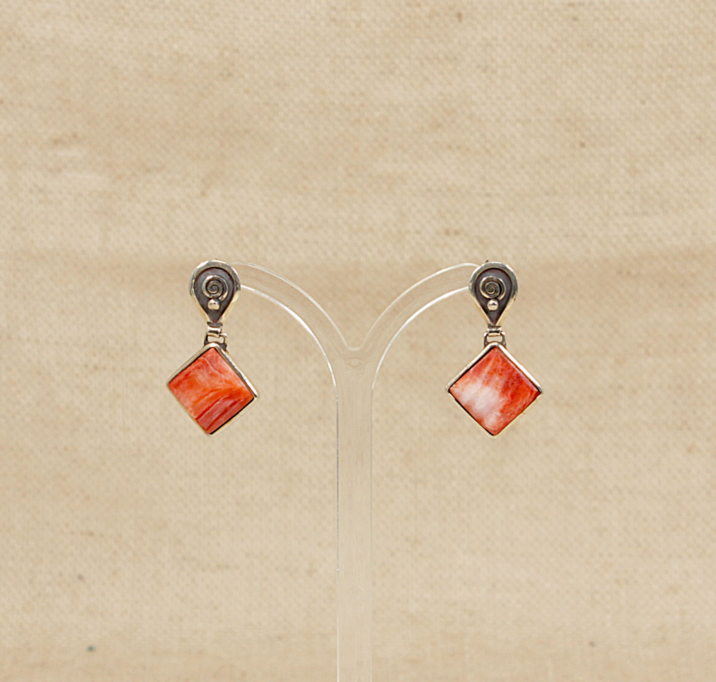 Silver Fire / Orange Agate Designer Necklet and Earring Set