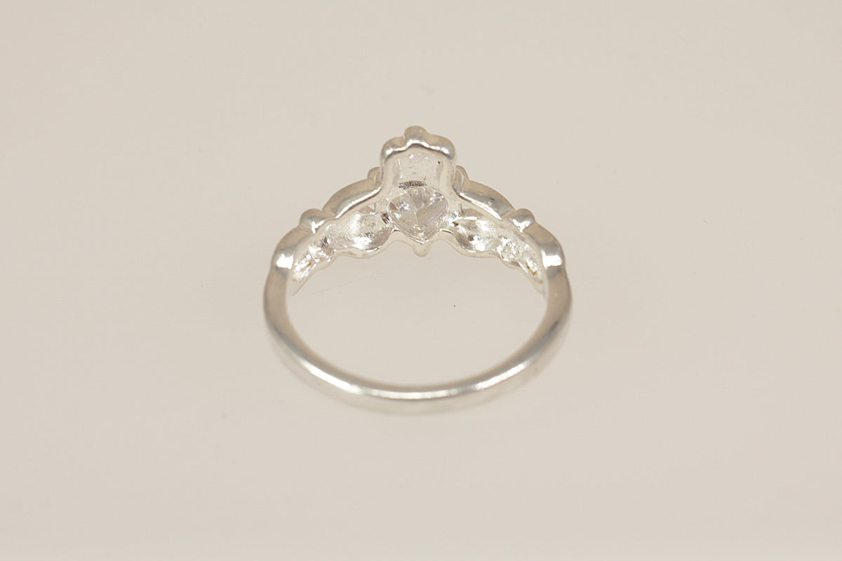 Sterling Silver Claddagh Ring with Heart Shape CZ Crystal