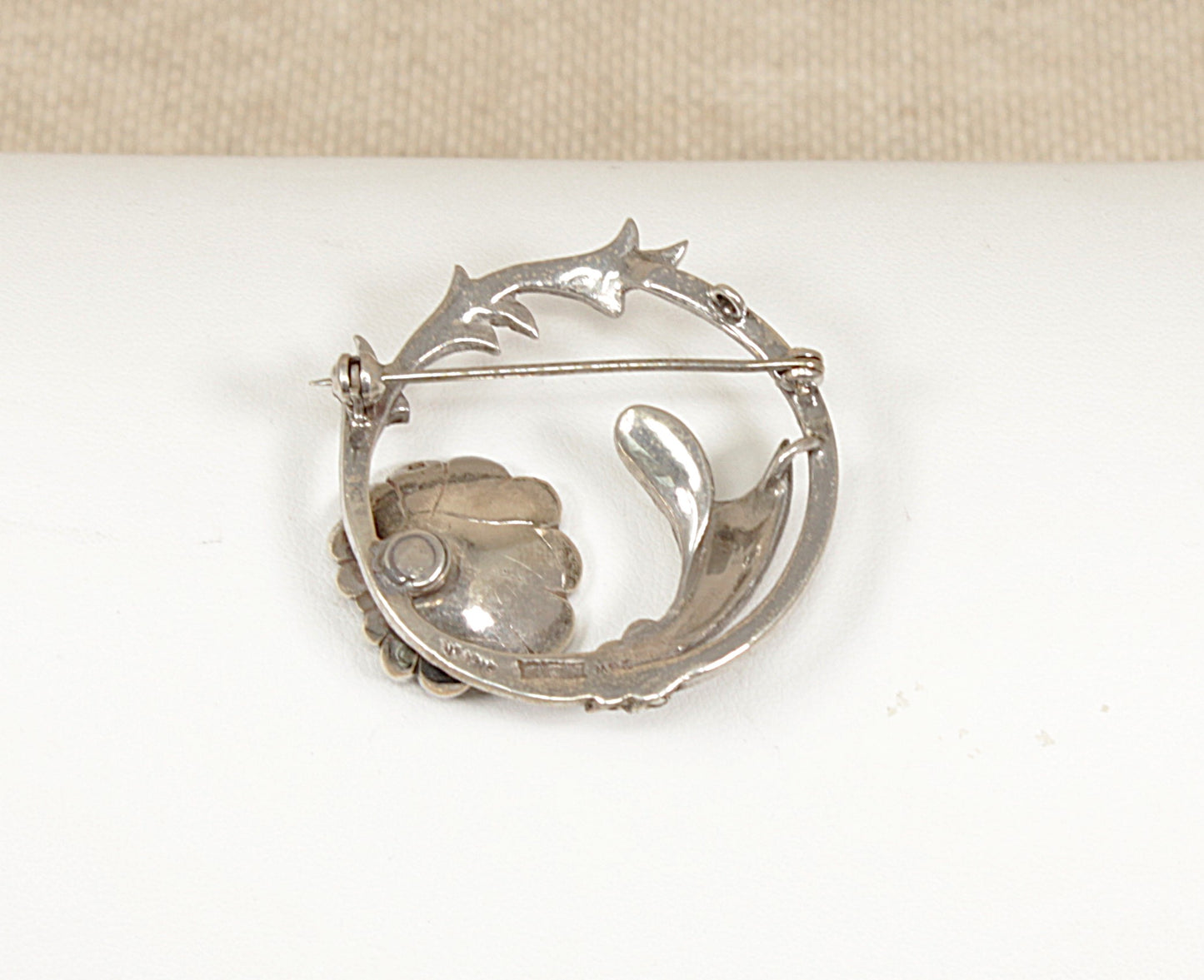Vintage Art Nouveau Style Silver and Marcasite Brooch
