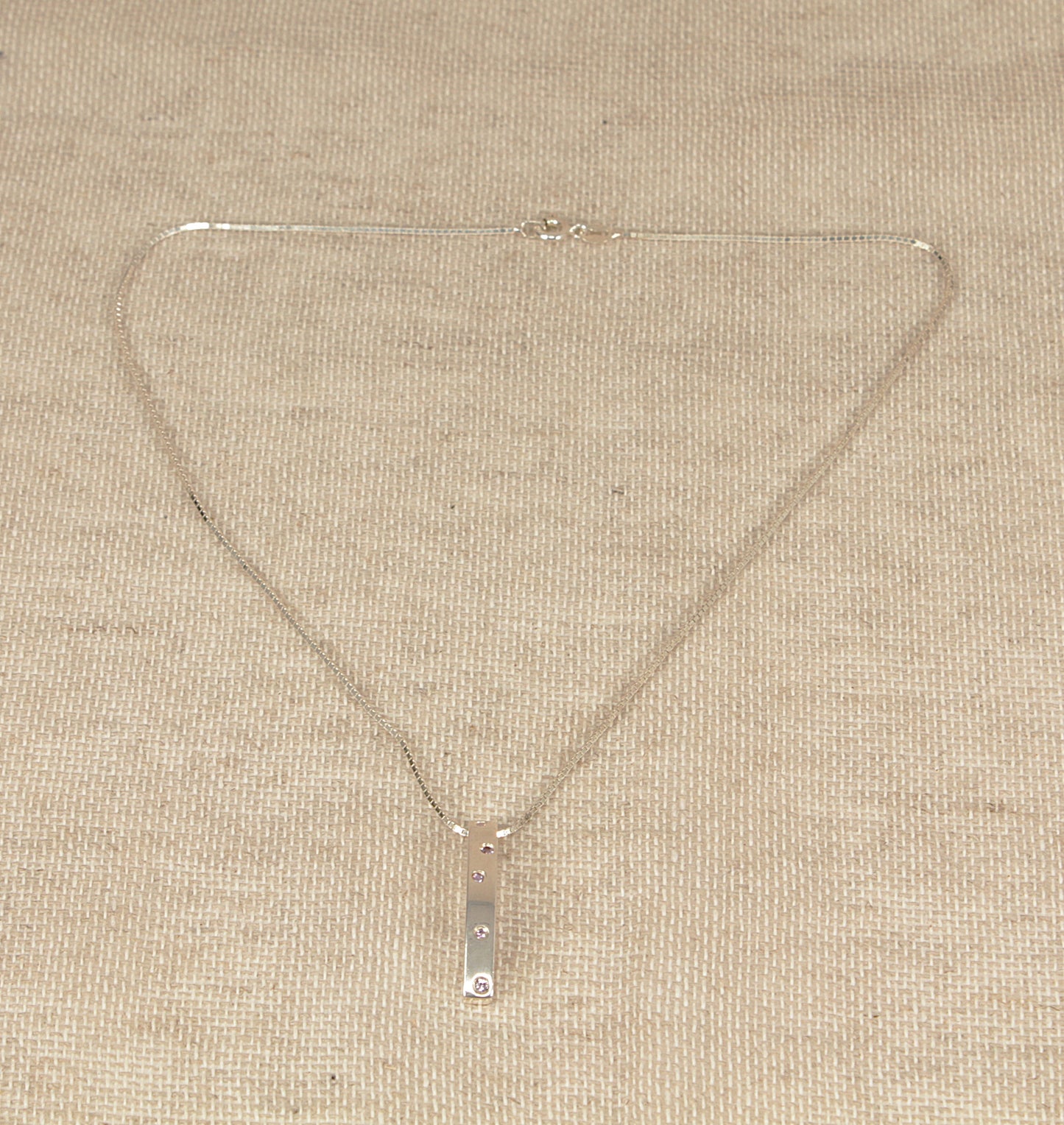 Silver Pink Topaz Pendant Necklace