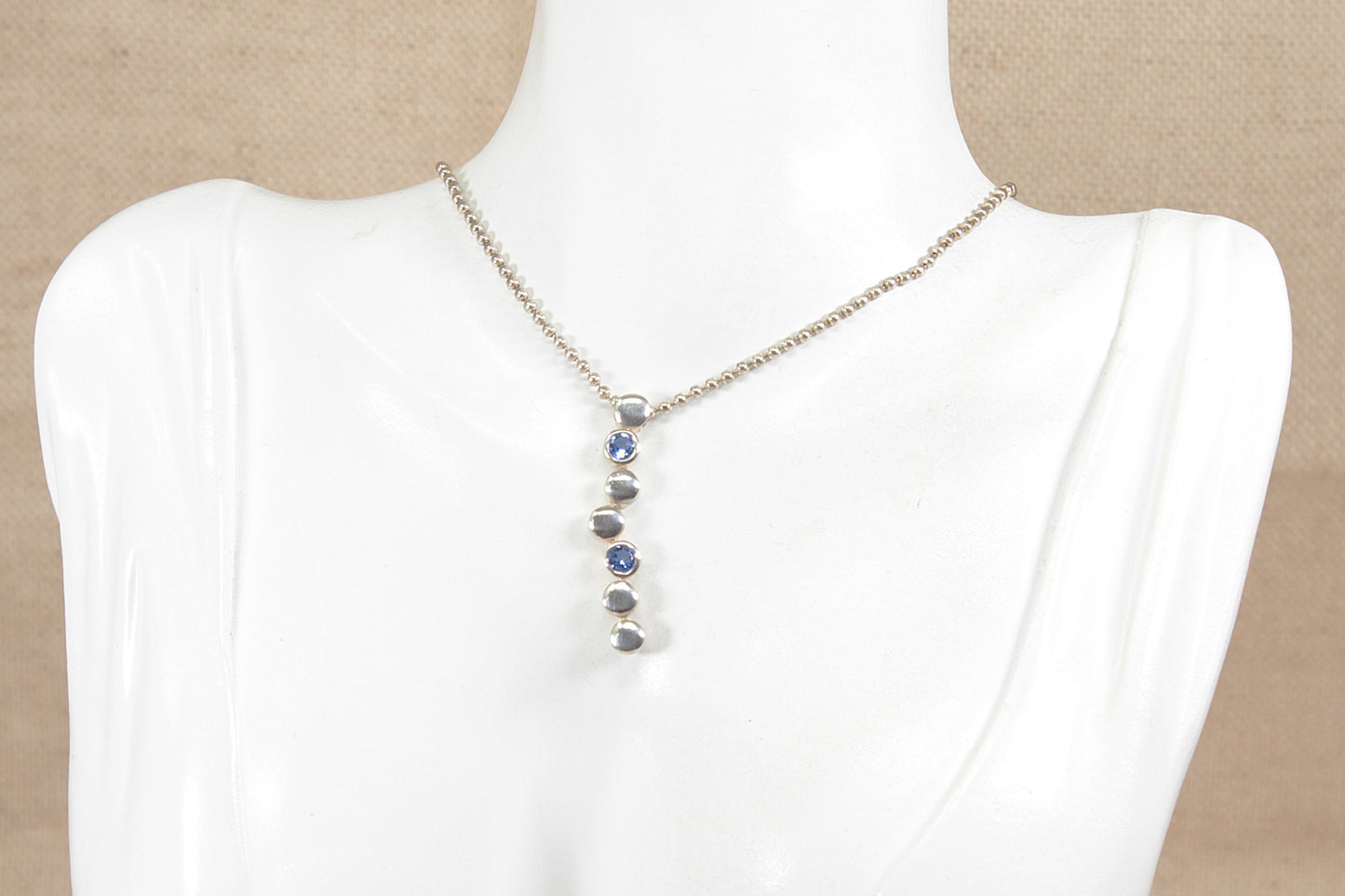 Silver Modernist Pendant Necklace