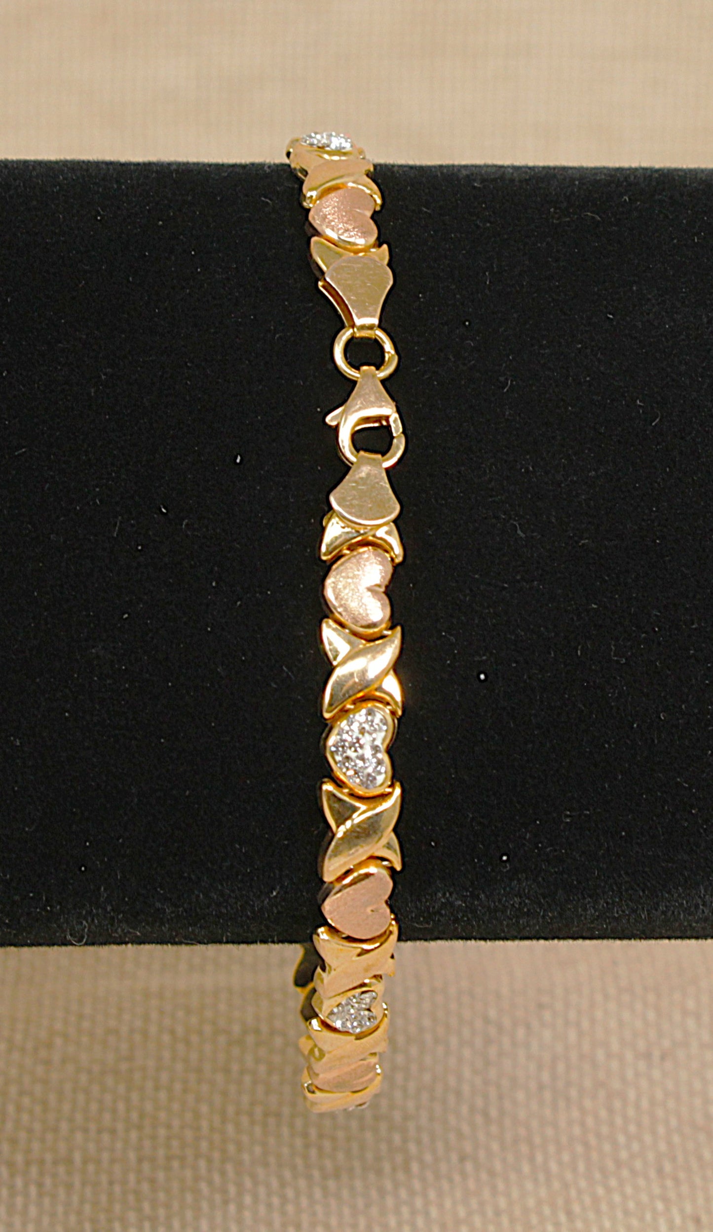 Silver Gilt Heart Design Bracelet