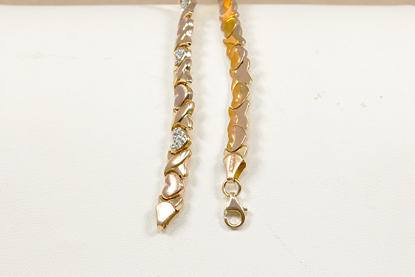 Silver Gilt Heart Design Bracelet