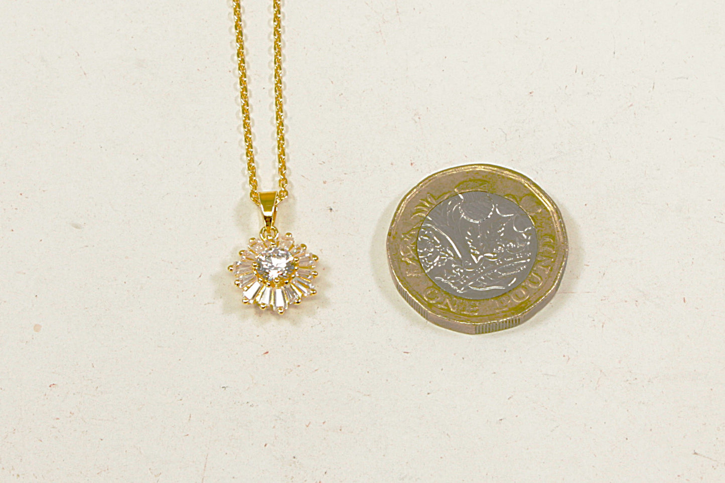 Silver Cubic Zirconia Pendant and Chain Necklace
