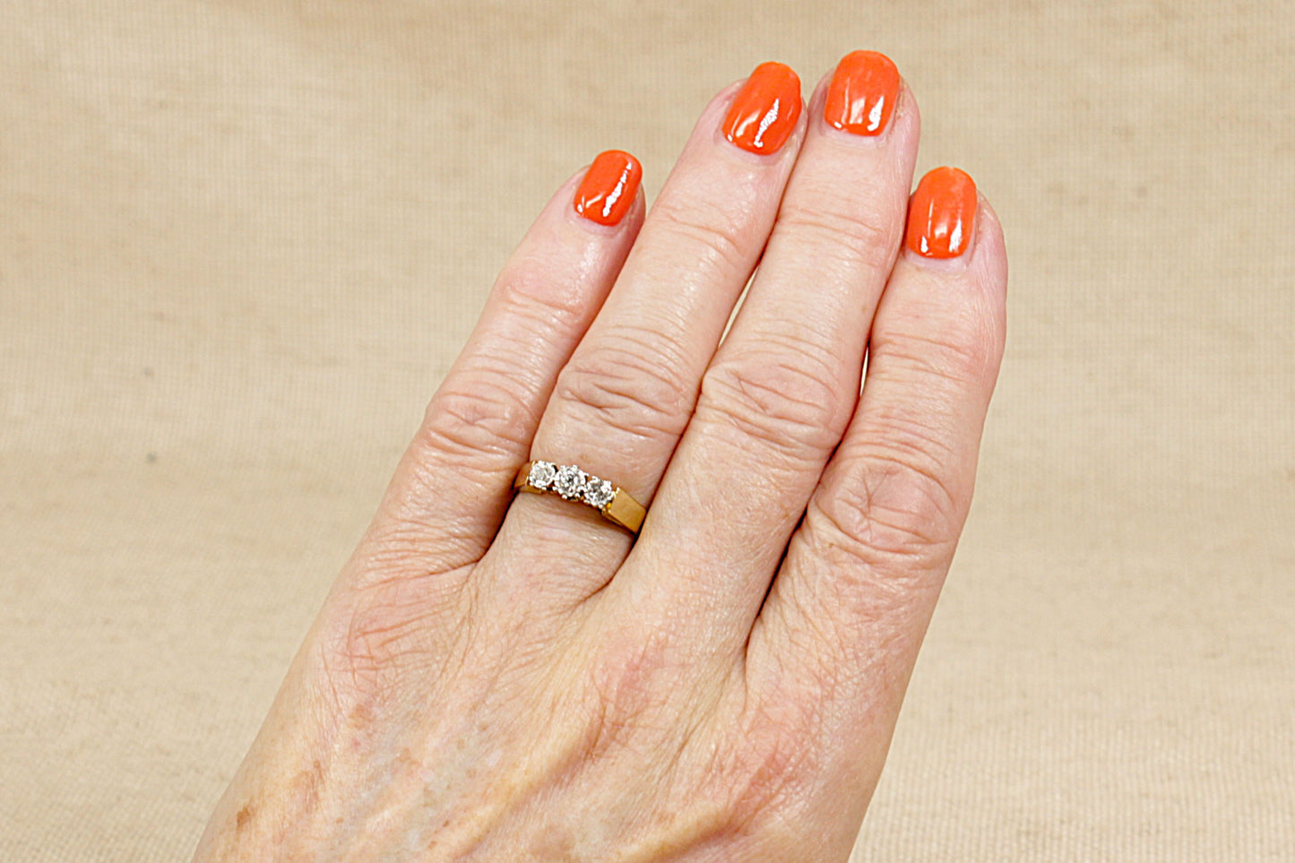 Vintage 18ct Gold Diamond Trilogy Ring