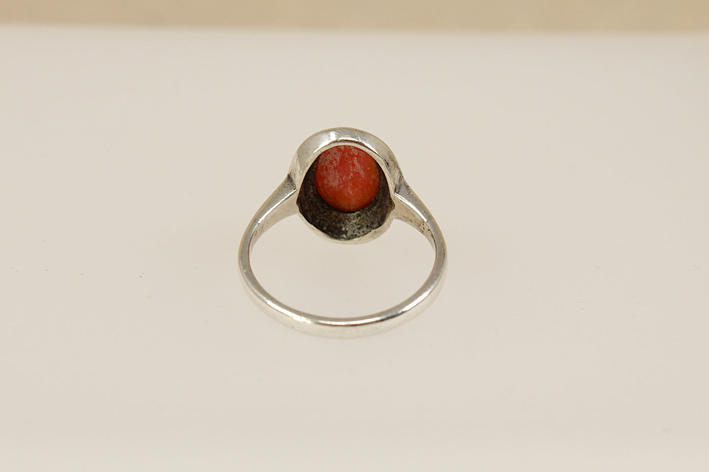 Silver Coral and Marcasite Ring