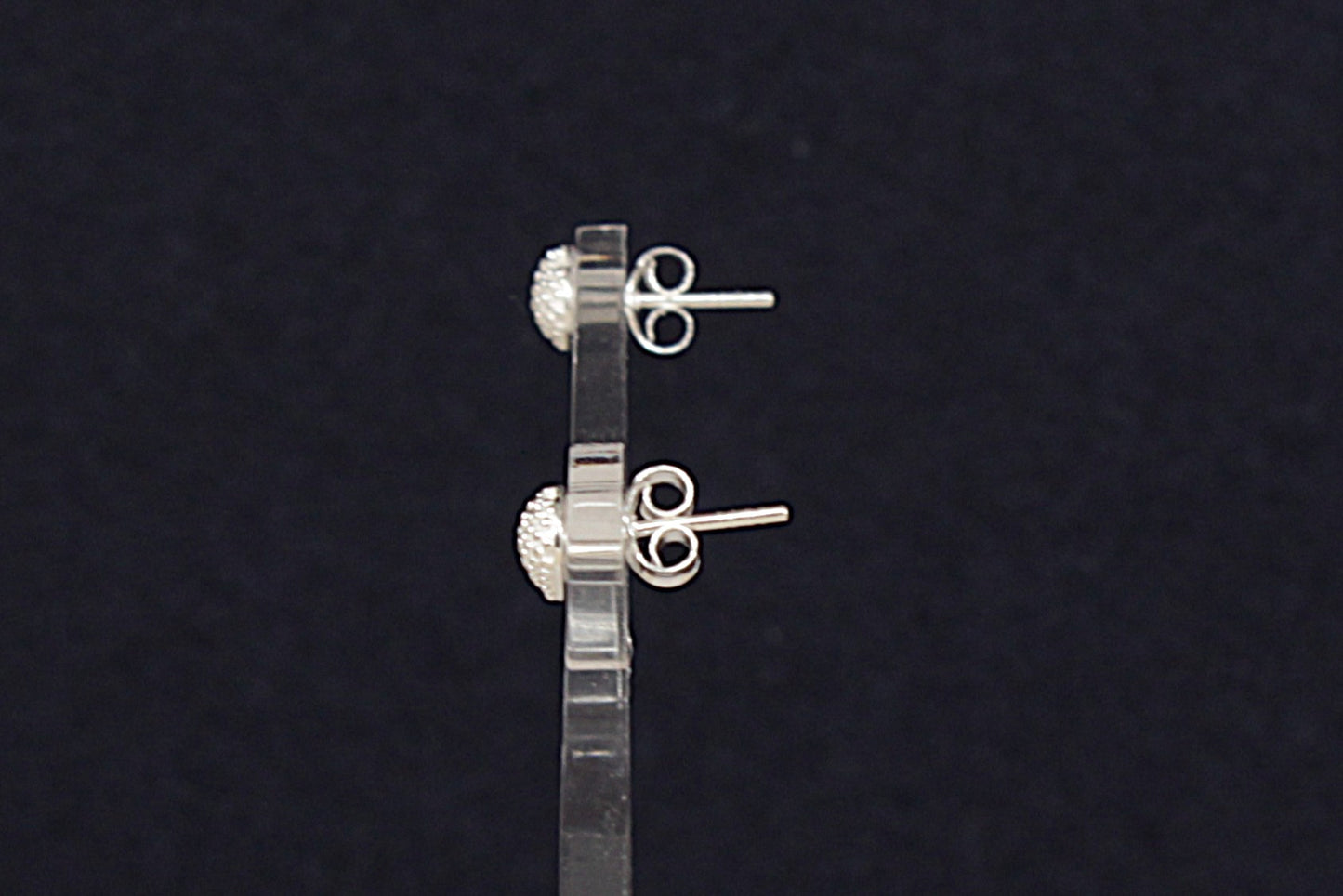 Silver Heart Shaped Stud Earrings