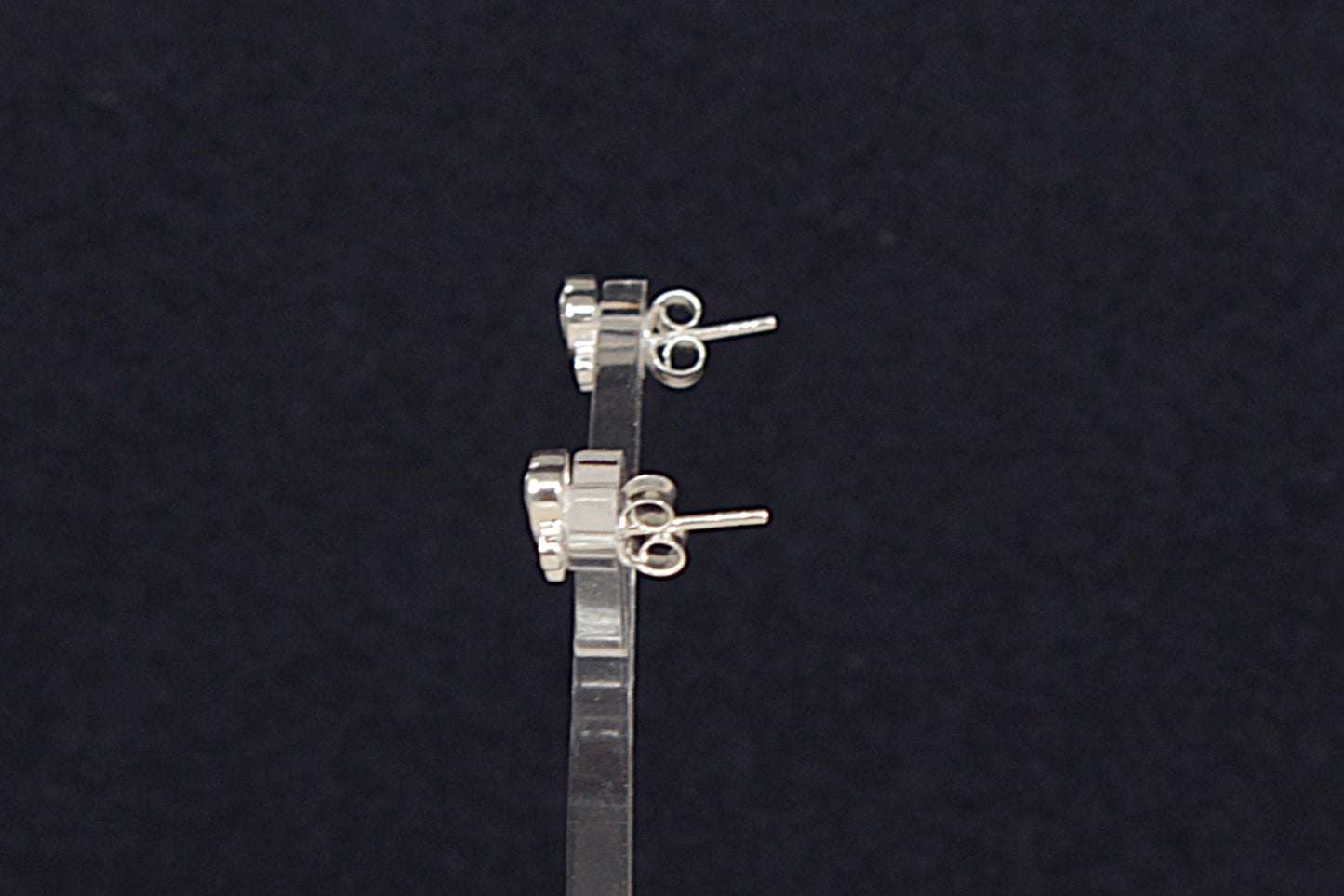 Silver Crystal Paw Print Stud Earrings