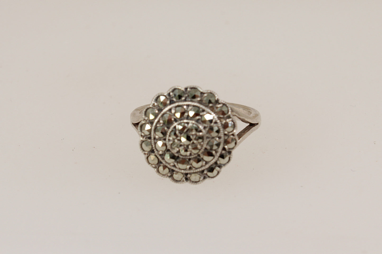 Stylish Art Deco Silver & Marcasite Statement Ring