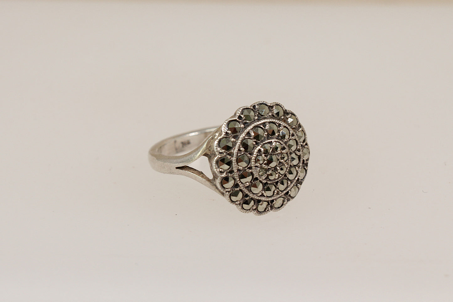 Stylish Art Deco Silver & Marcasite Statement Ring