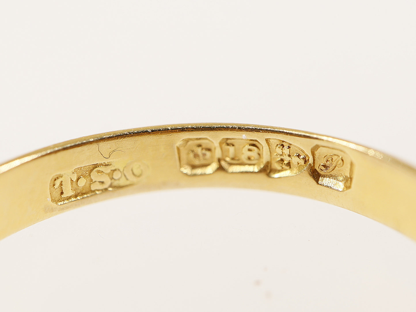 Edwardian 18ct Gold Blue Gemstone Trilogy Ring