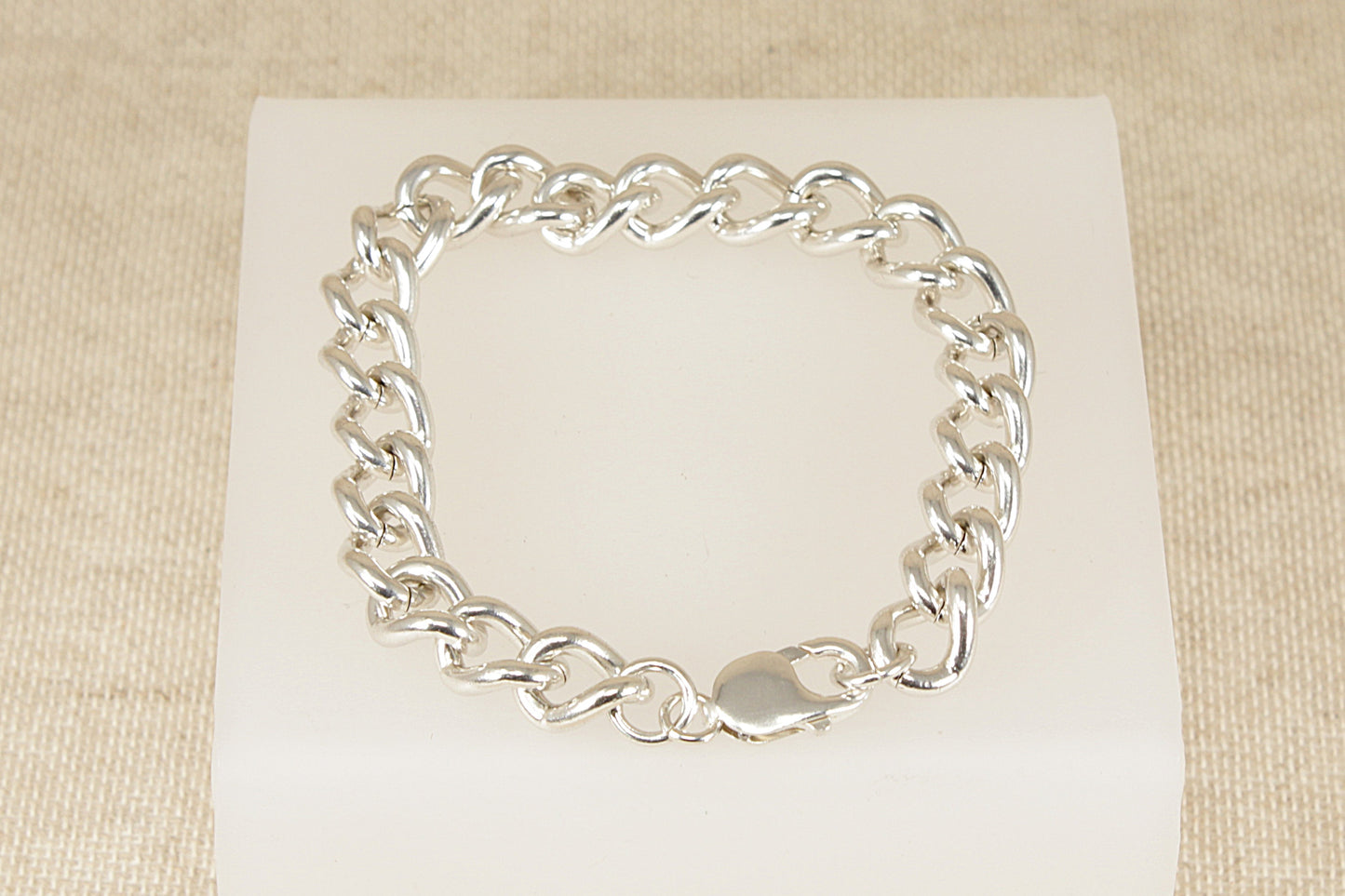 Gents Silver Curb Link Bracelet - 9 ½"