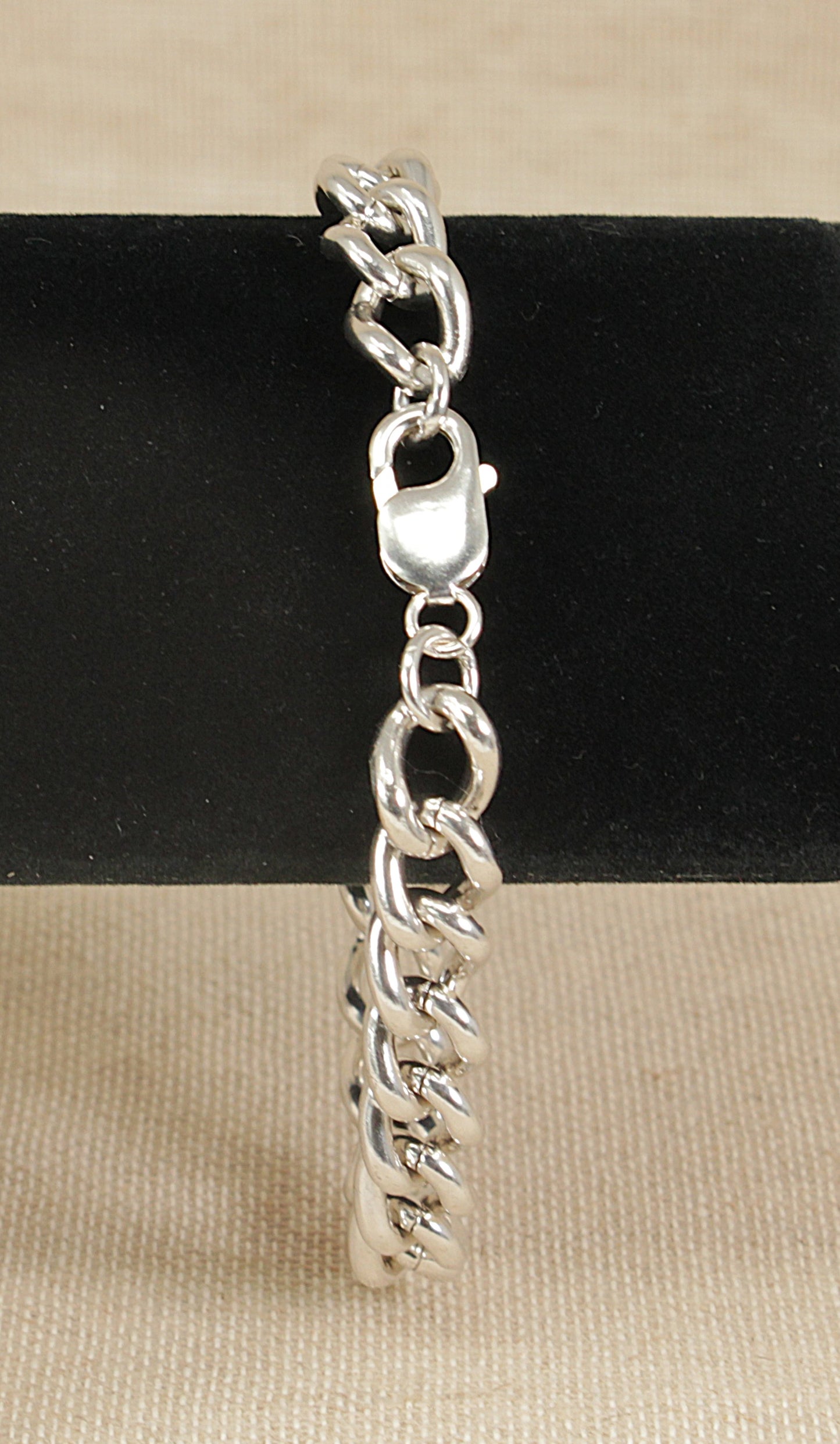 Gents Silver Curb Link Bracelet - 9 ½"