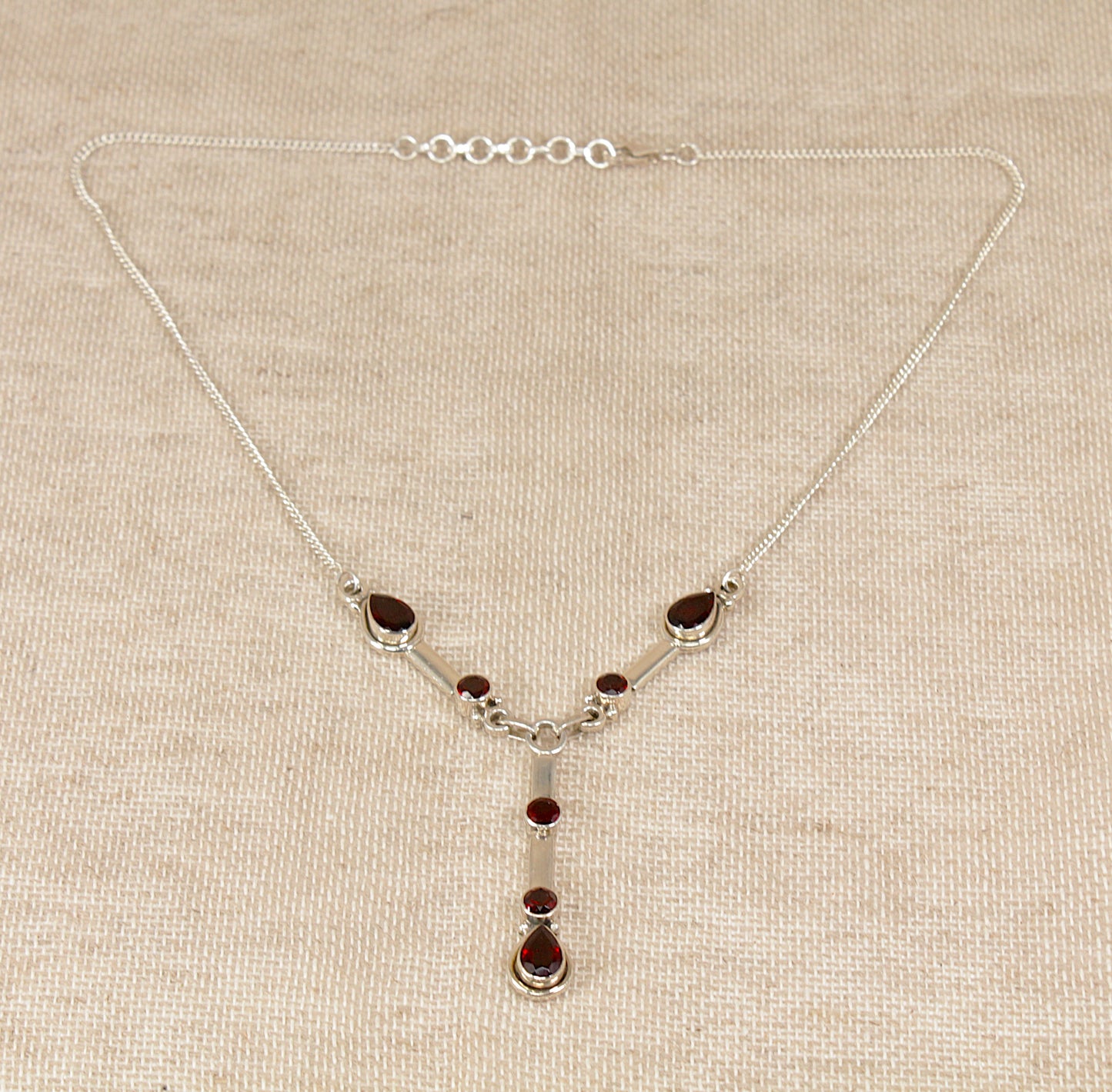 A Silver & Garnet Statement Necklace