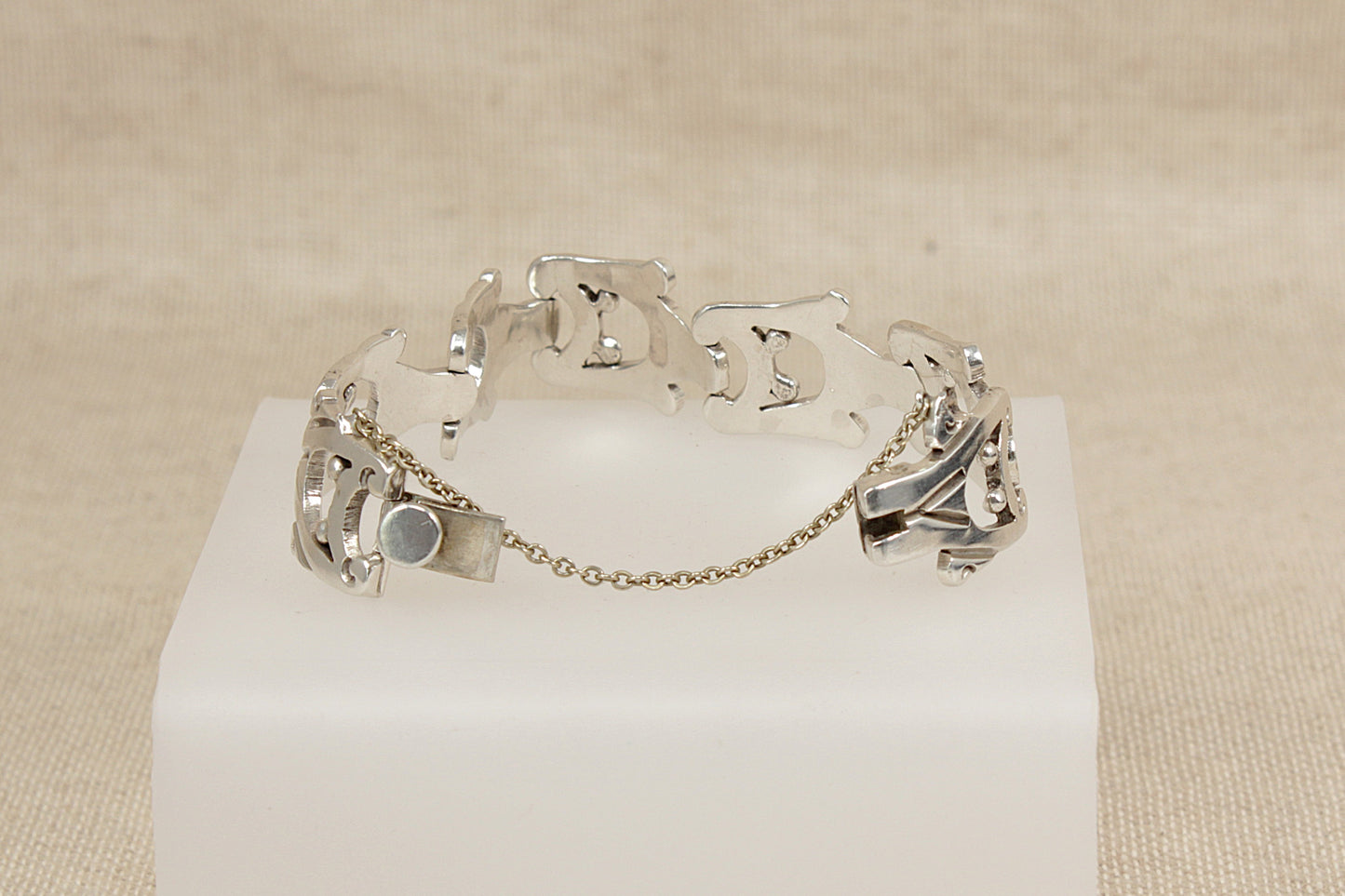 Heavy Sterling Silver Taxco, Mexico Ornate Link Bracelet - 7 ¼ "