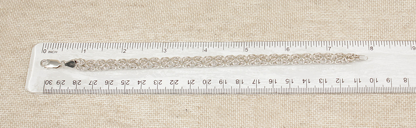 Stylish Impressive Italian Sterling Silver Designer Bracelet – 8"