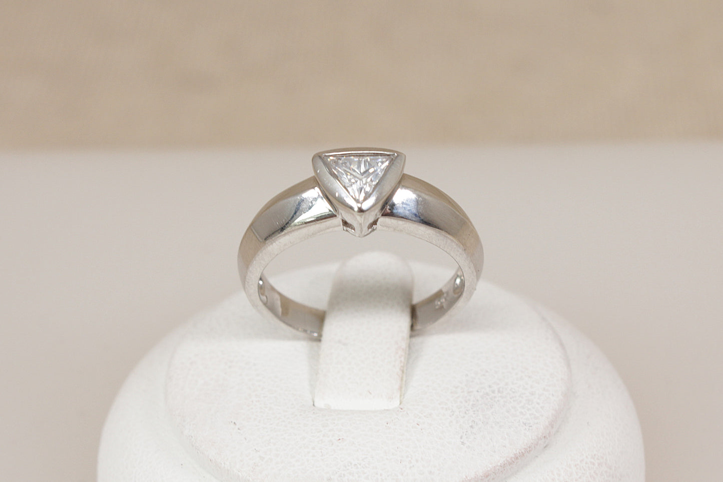 Pretty Silver CZ Solitaire Ring
