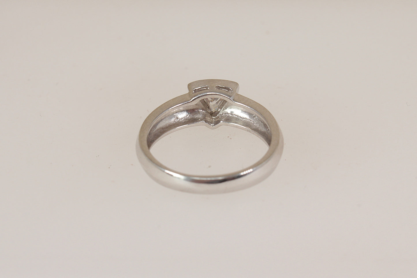 Pretty Silver CZ Solitaire Ring
