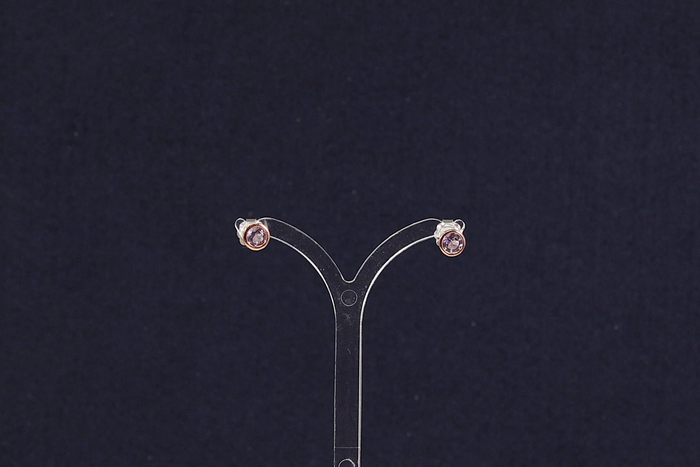 Pretty Silver, Amethyst & Welsh Gold Stud Earrings by Clogau