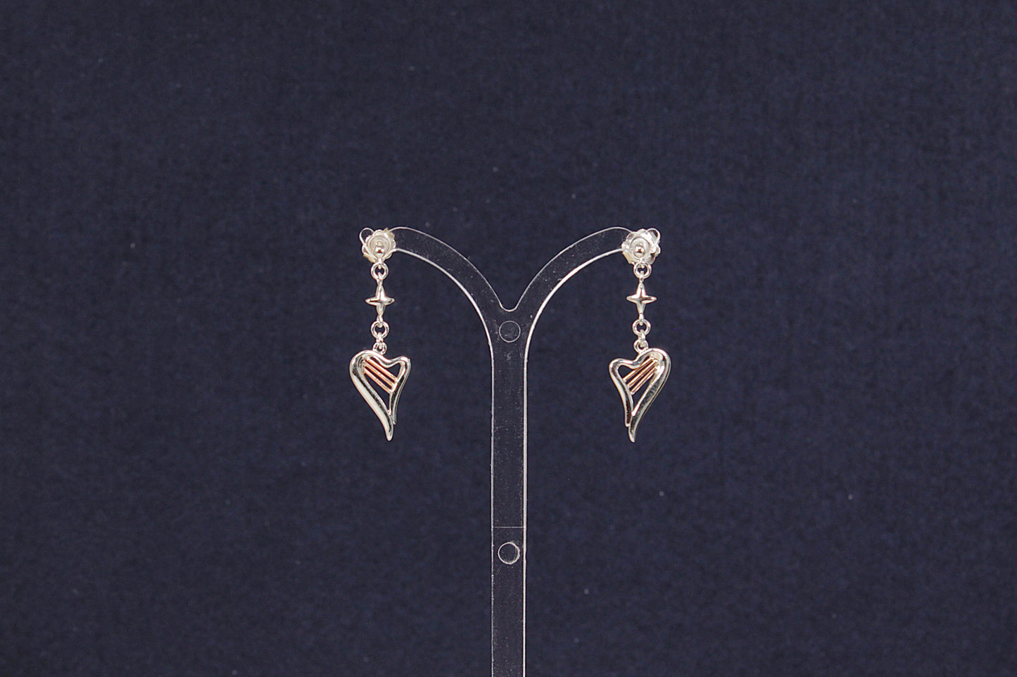 Beautiful Silver & Gold Harp Drop Earrings by Clogau