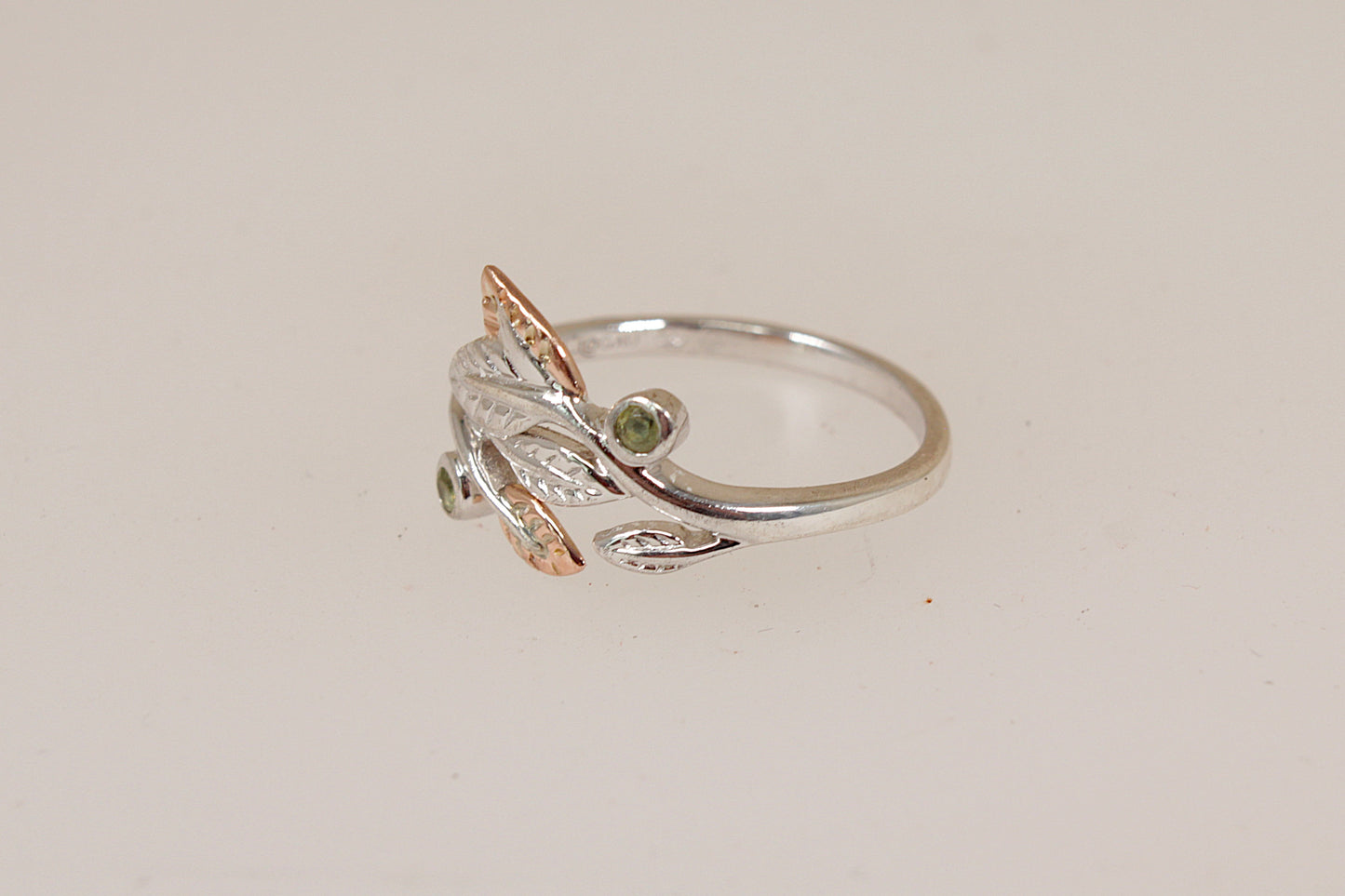 Gorgeous Silver & Welsh Gold Leaf Ring by Clogau