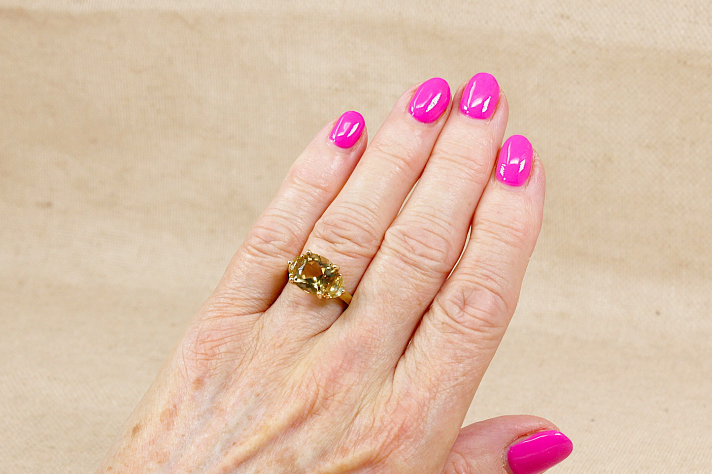 Striking 9ct Gold Lemon Citrine Statement Ring