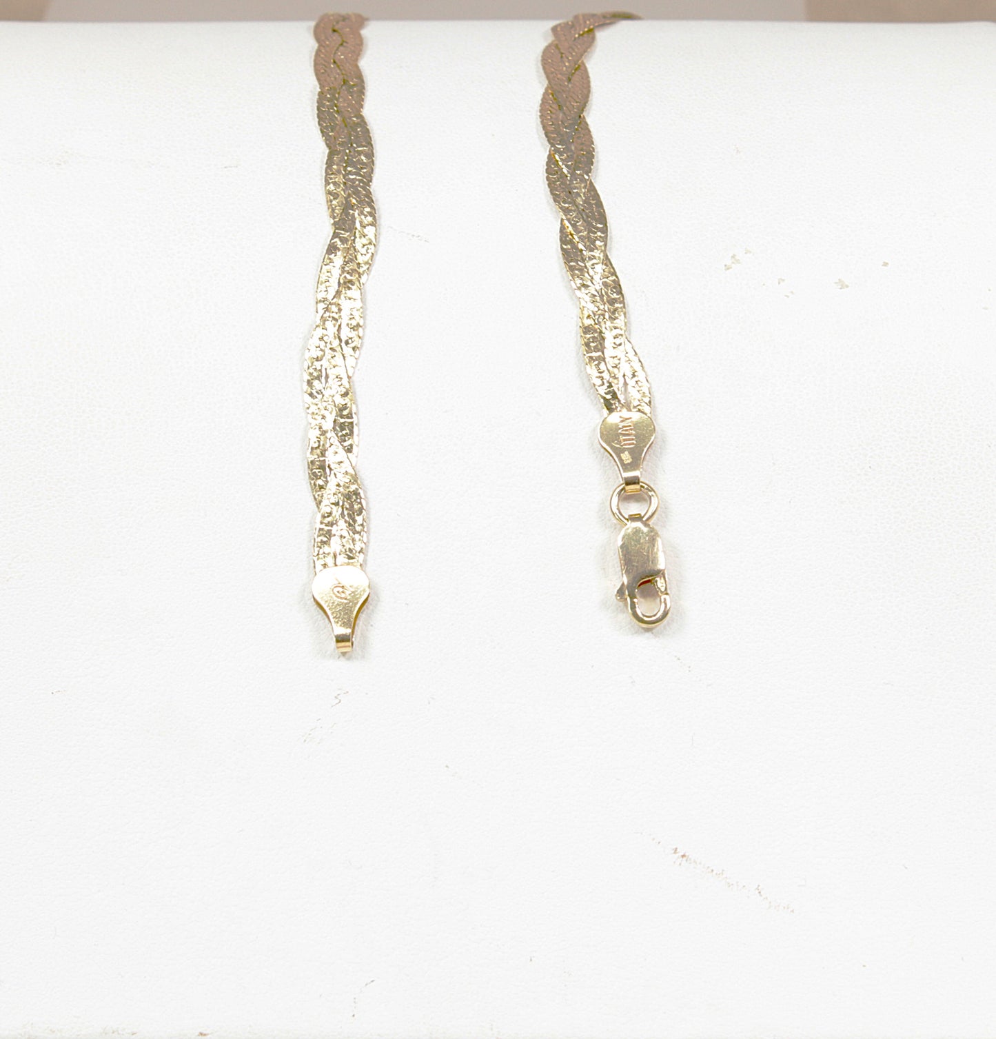 Stylish Vintage Italian Sterling Silver Gilt Plaited Necklace
