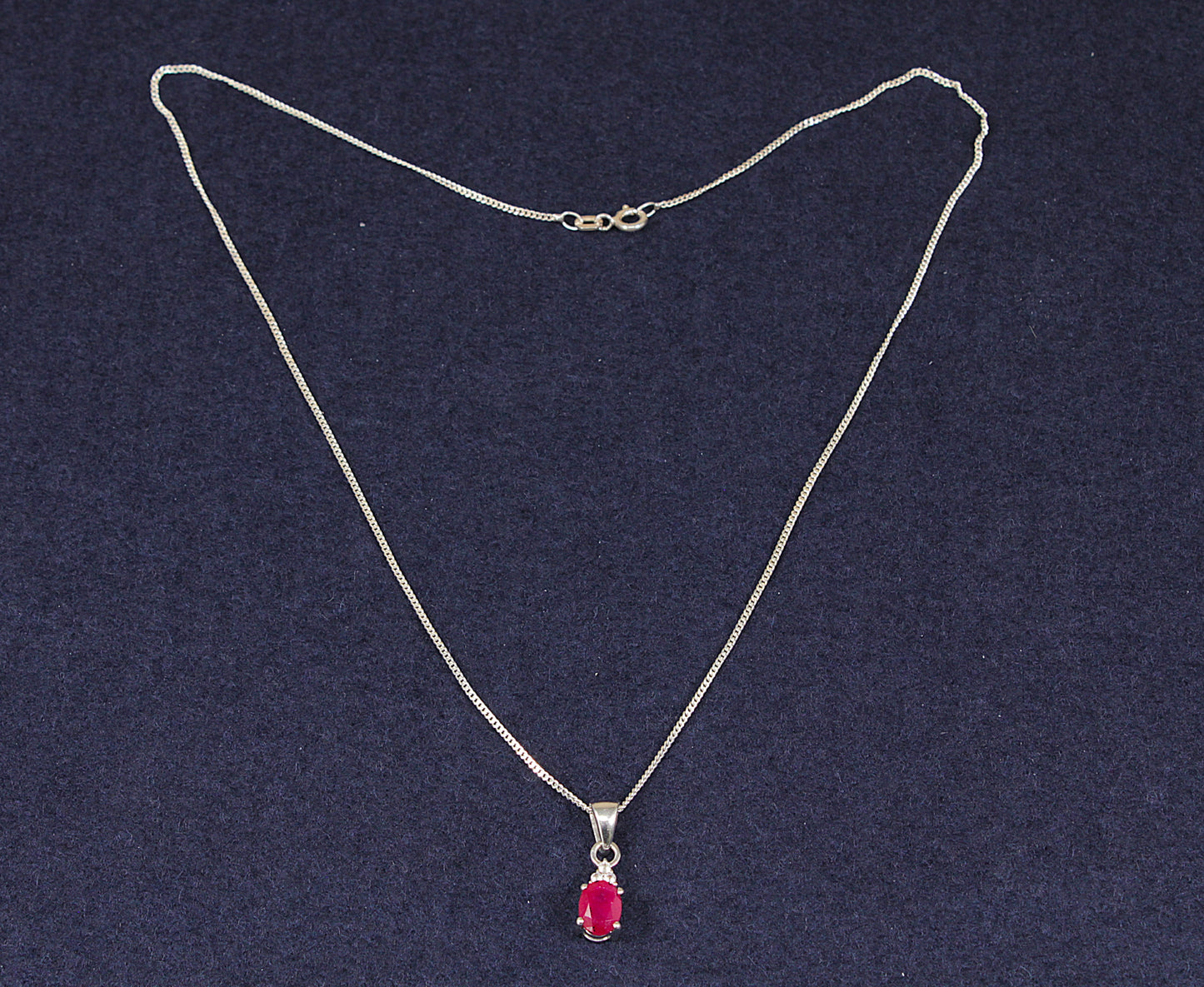 Elegant Sterling Silver Ruby Pendant Necklace