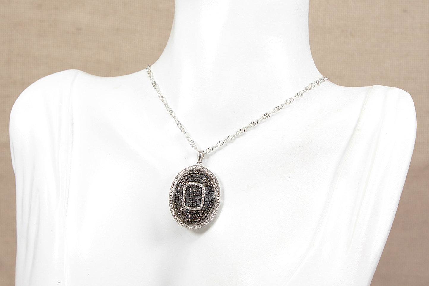 Dazzling Sterling Silver Midnight Blue Sapphire Pendant & Chain Necklace