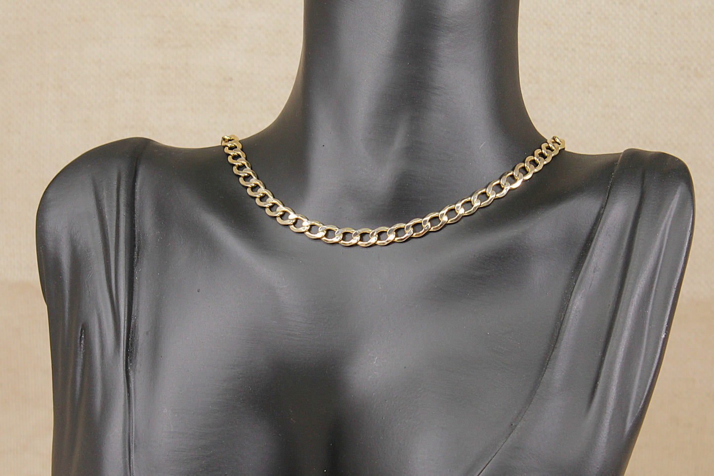 Stylish Sterling Silver & 9ct Bonded Gold Flat Curb Chain