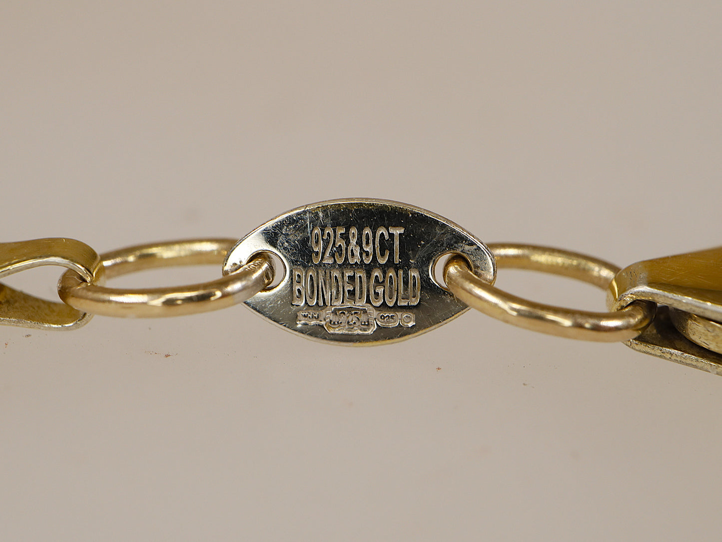 Stylish Sterling Silver & 9ct Bonded Gold Flat Curb Chain