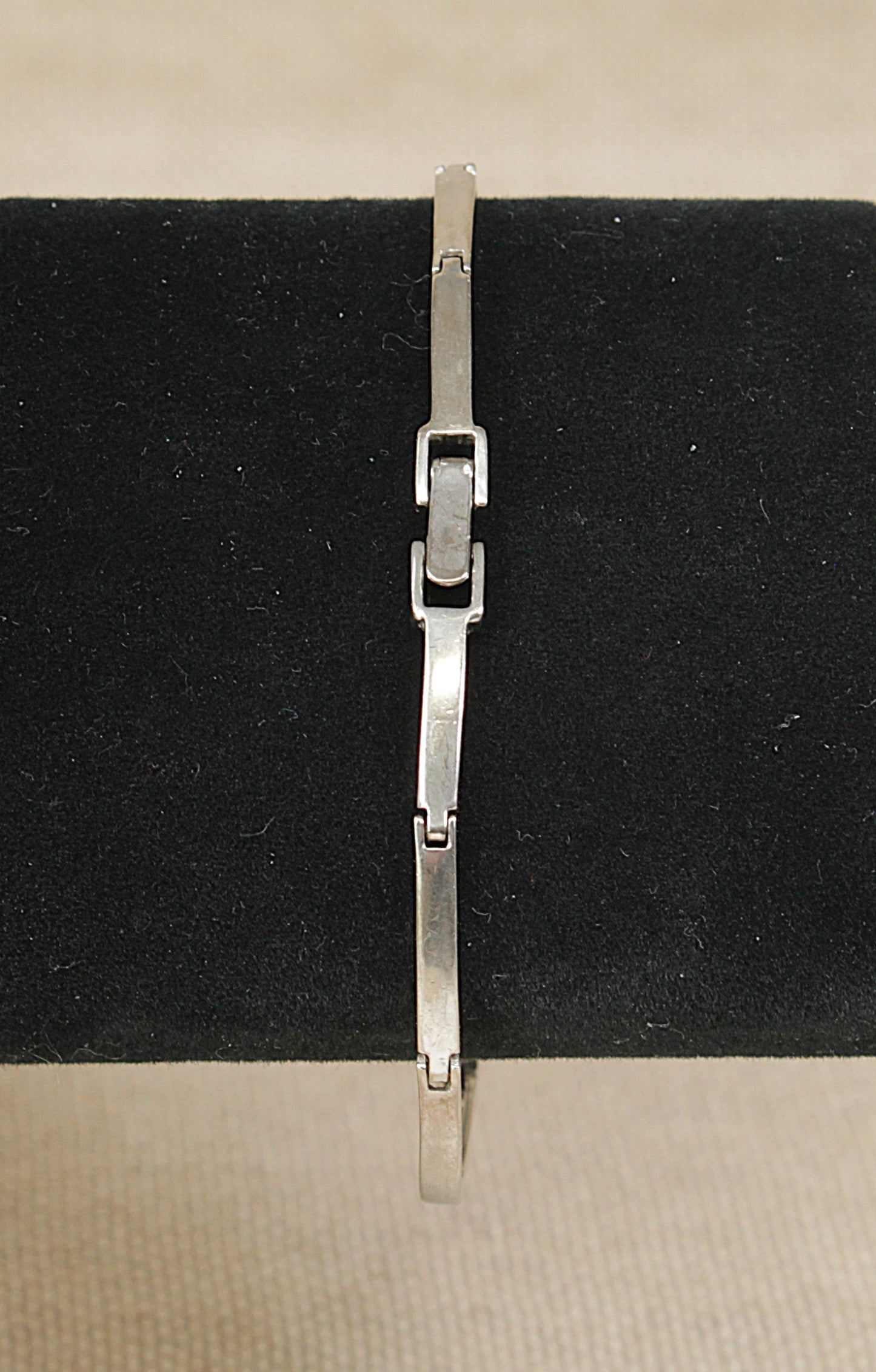 Charming Sterling Silver & White Crystal Link Bracelet